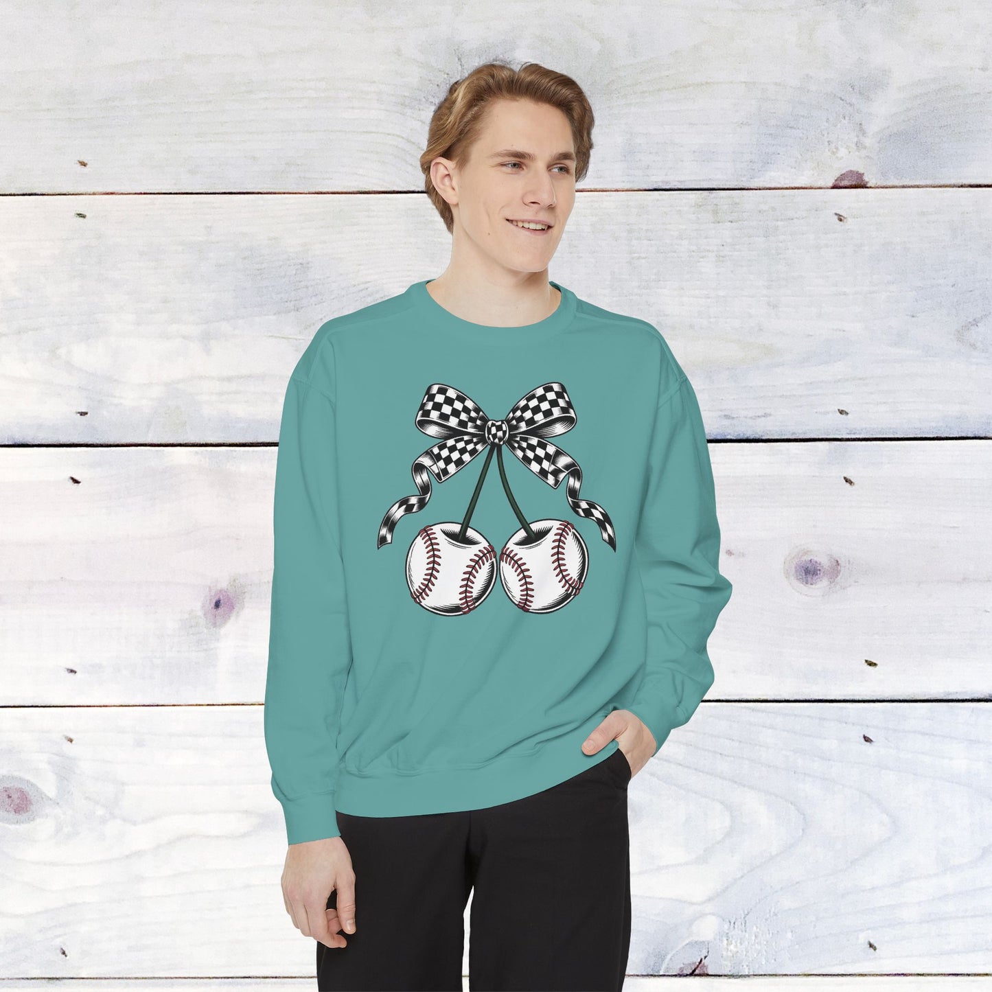Baseball Cherries Comfort Color Sweatshirt