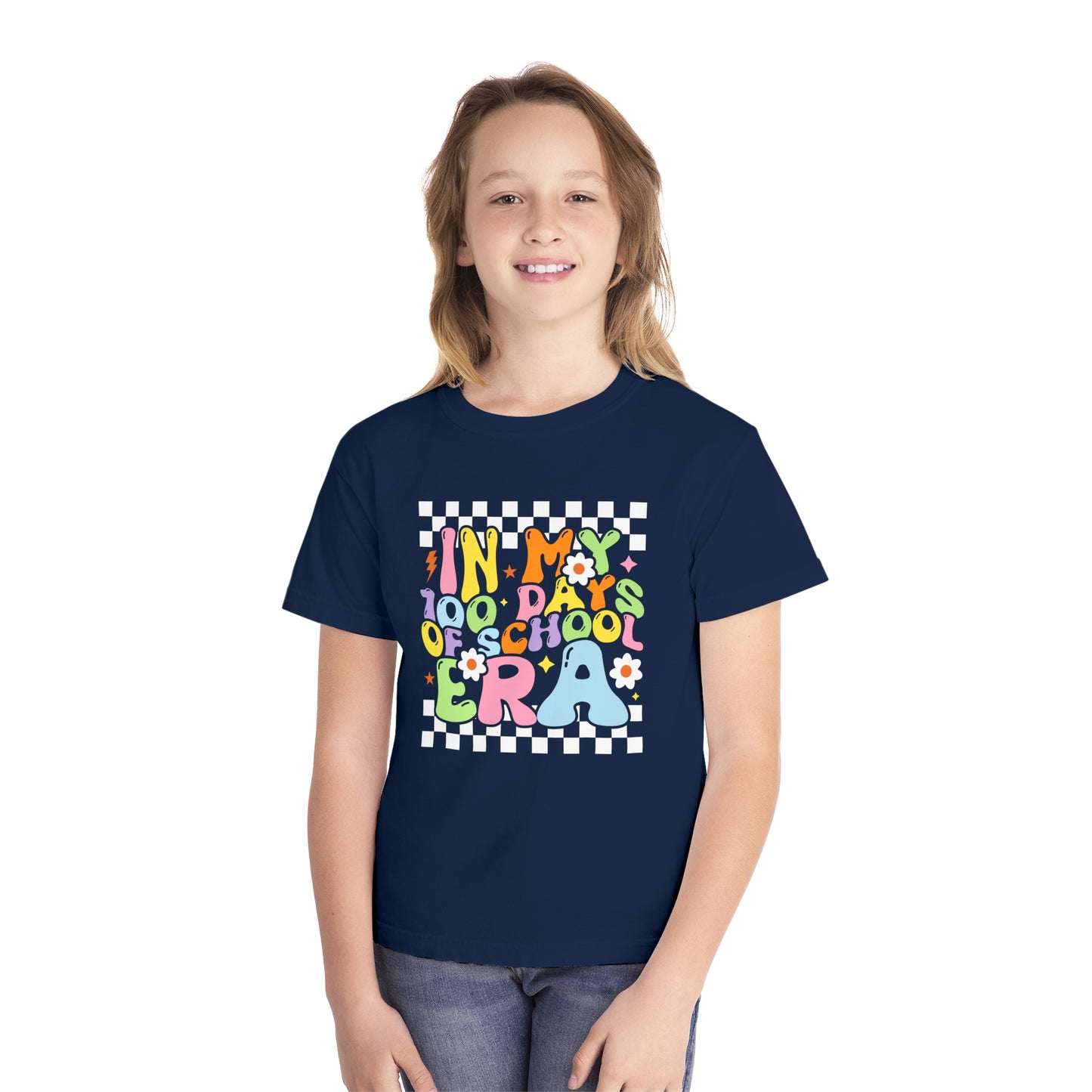 Youth Checkered 100 days Era Comfort Colors Tee