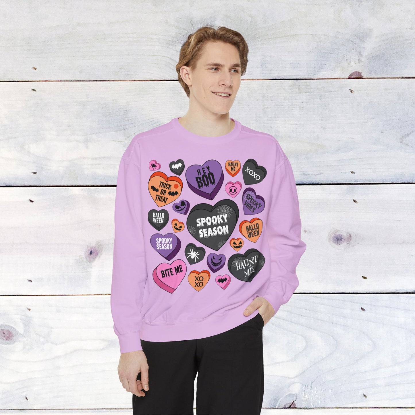 Halloween Conversation Hearts - Comfort Colors Sweater