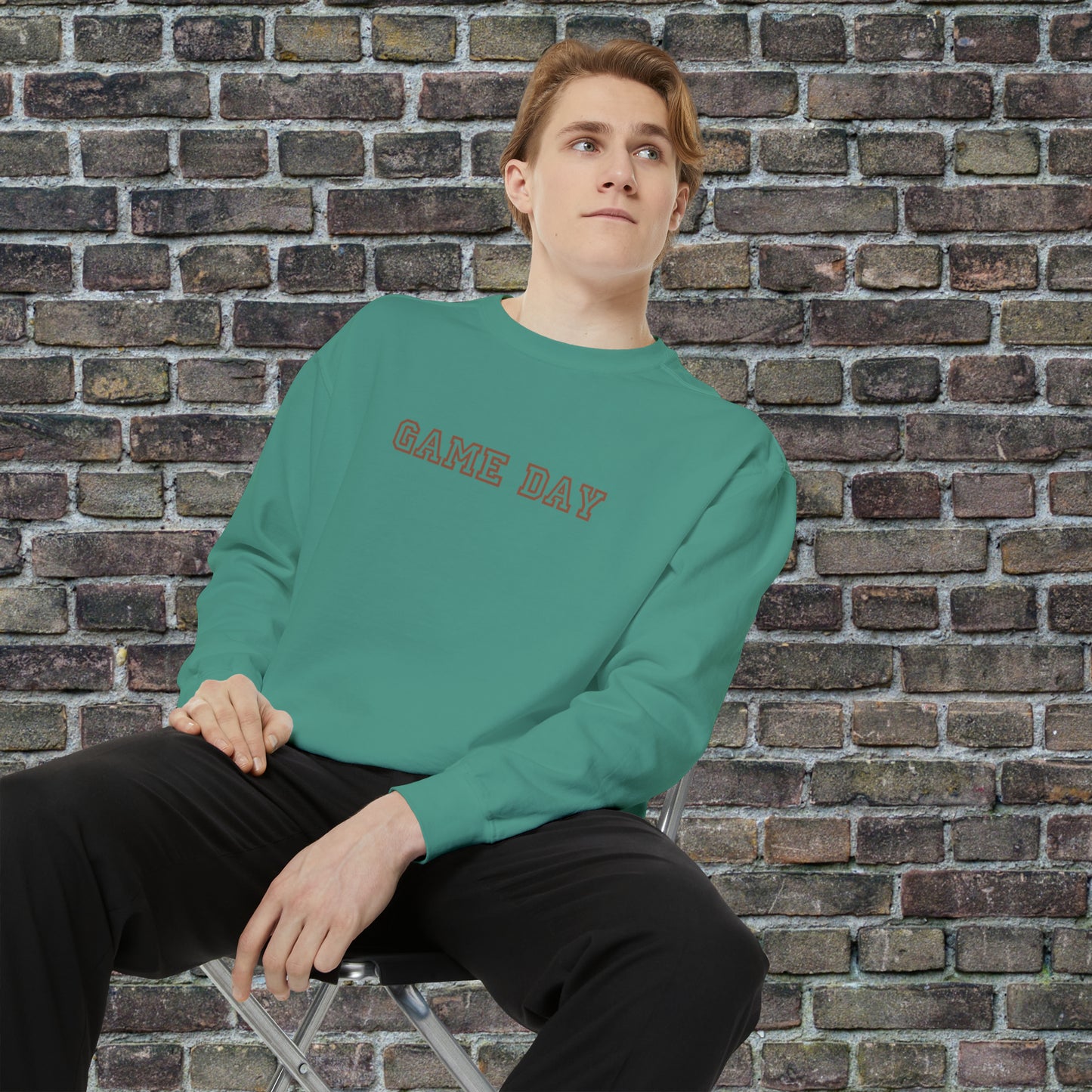 Game Day Comfort Colors Sweater - Brown Text