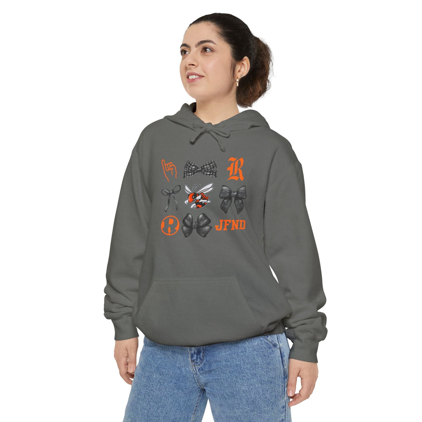 Jackets Faves & Bow Comfort Color Bow Hoodie