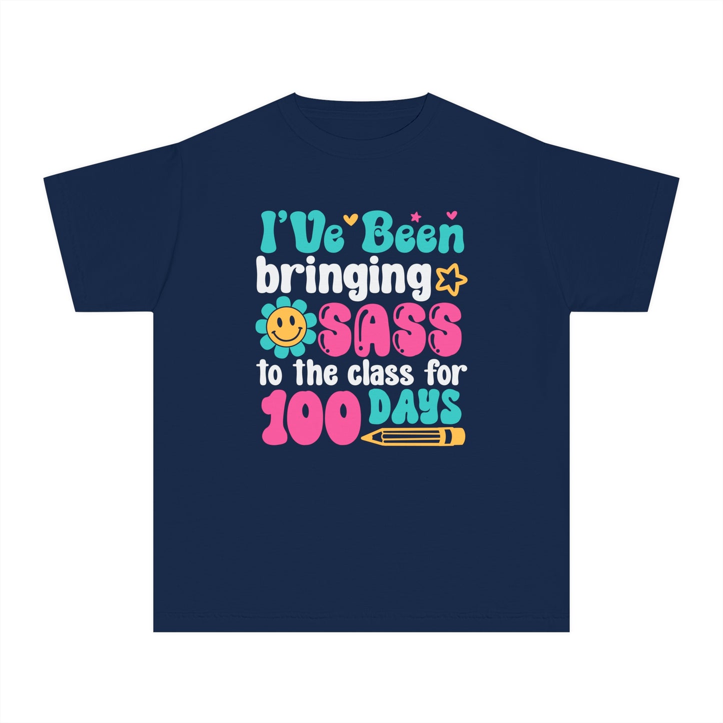 Youth Bringing the Sass 100 days of Class Comfort Colors Tee