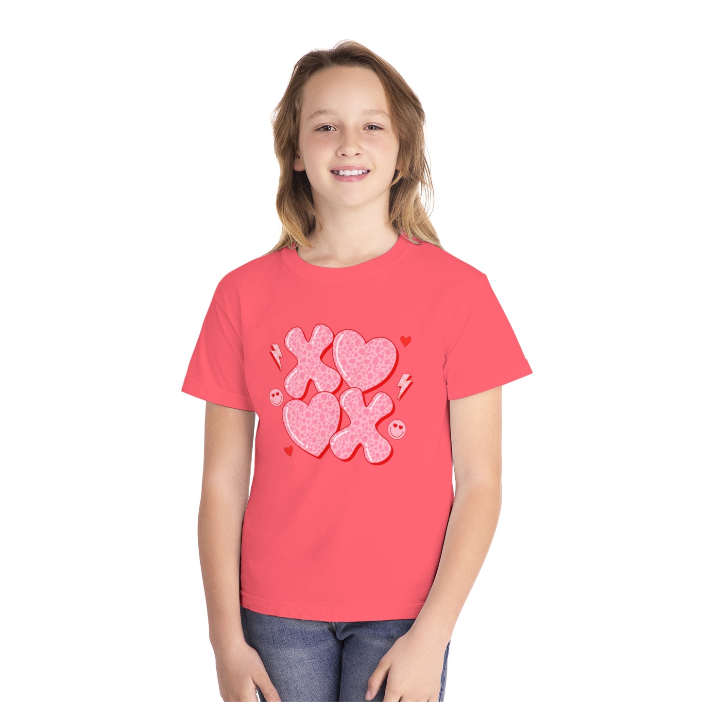 XOXO Cheetah Youth Comfort Colors Tee