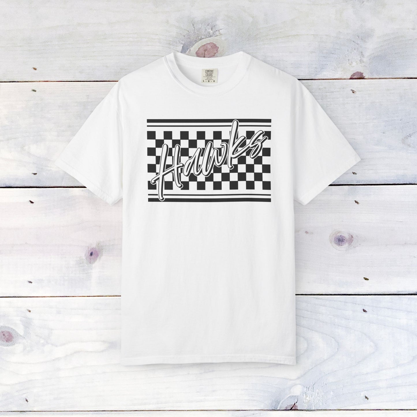 Heath Hawks Checkered Comfort Colors Unisex Tee