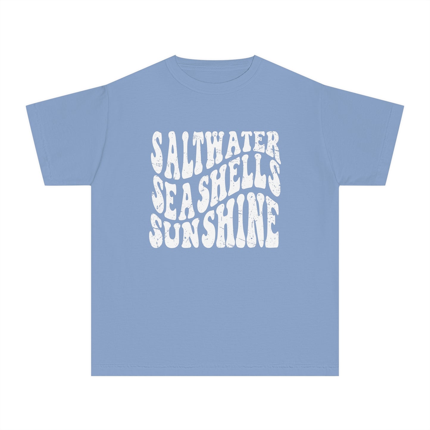 Youth Saltwater, Seashells, Sunshine Comfort Colors Youth Tee