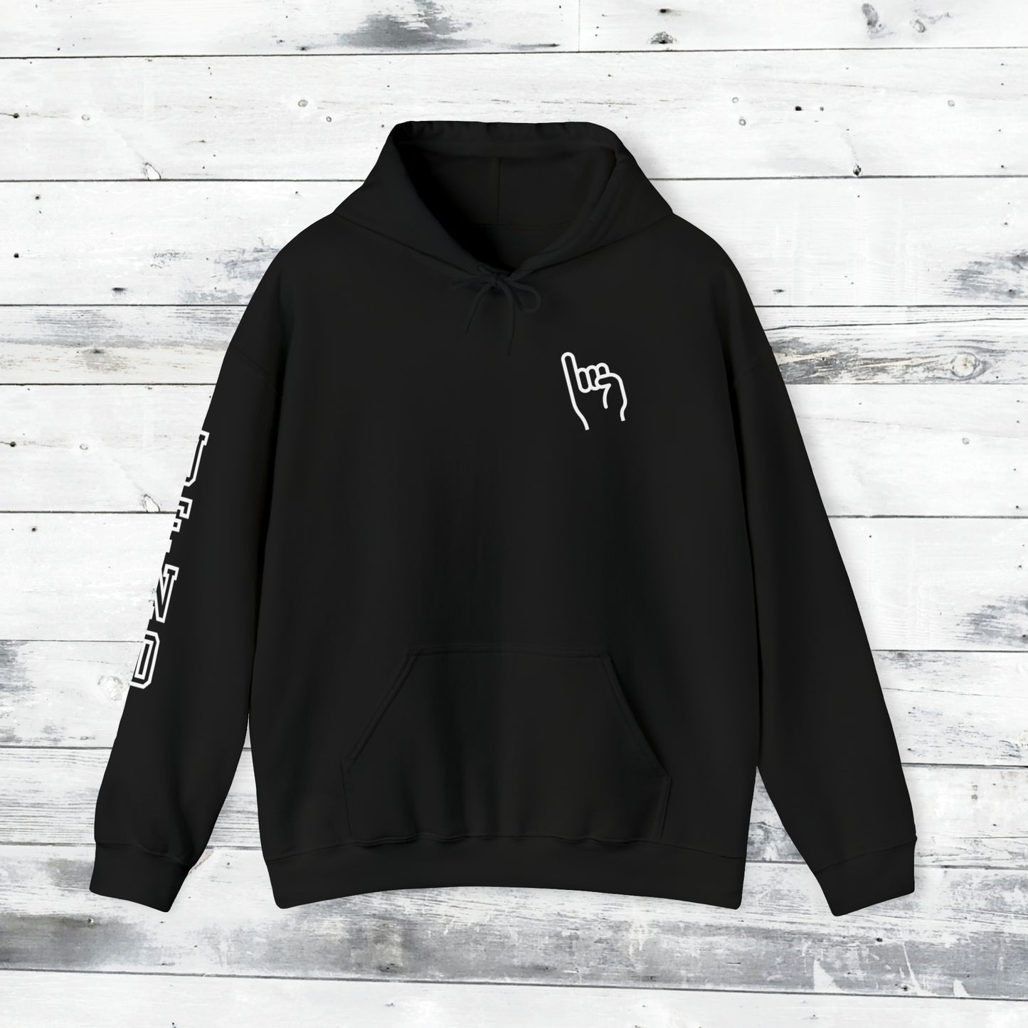 Jackets Stinger Hoodie Front - JFND Sleeve - Old School R back