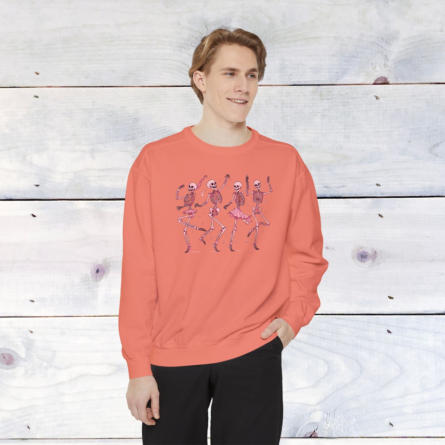 Pink Dancing Skellys Comfort Colors Sweater