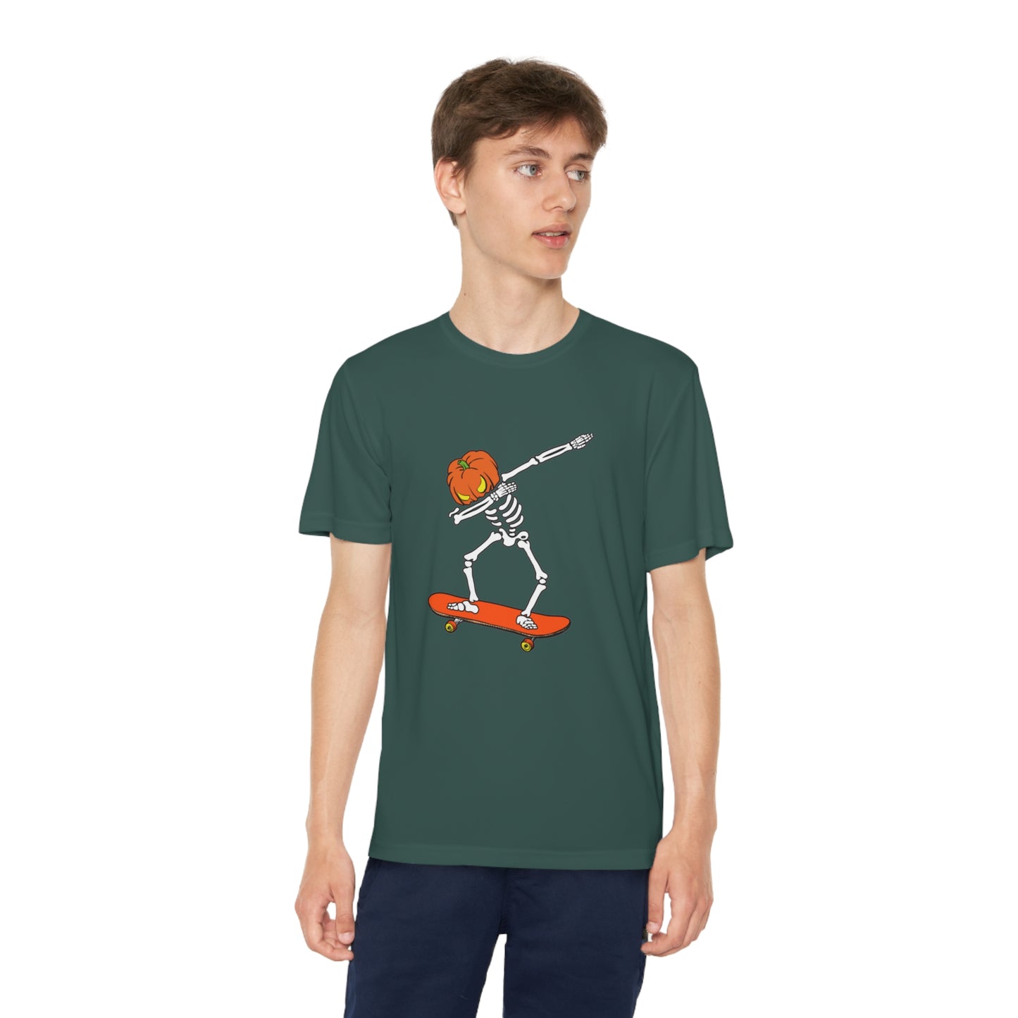 Dabbing Pumpkin Skelly Skater T