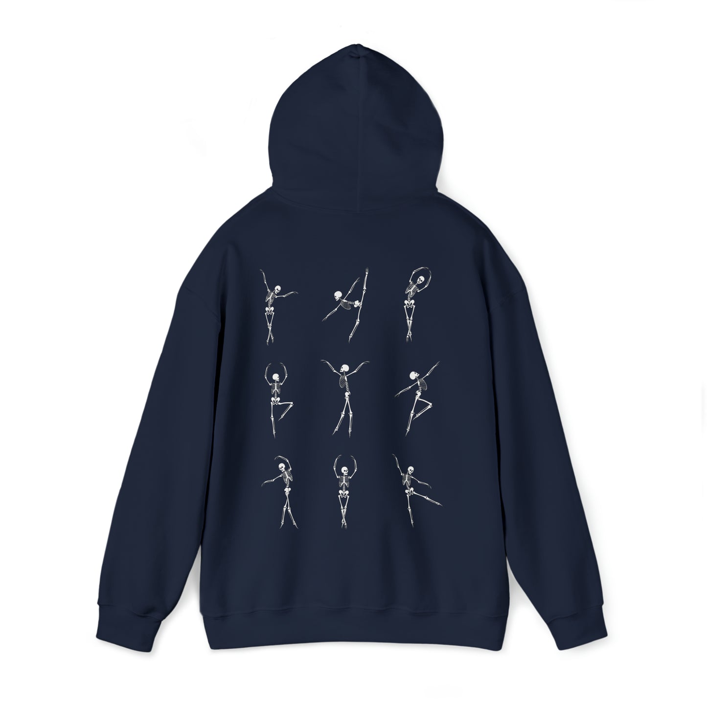 Dancing Skeleton Hoodie- Dancing Skeleton Front- Multi -Dancing Skeleton Back, Mutliple Color Options, Unisex Heavy Blend™ Hooded Sweatshirt