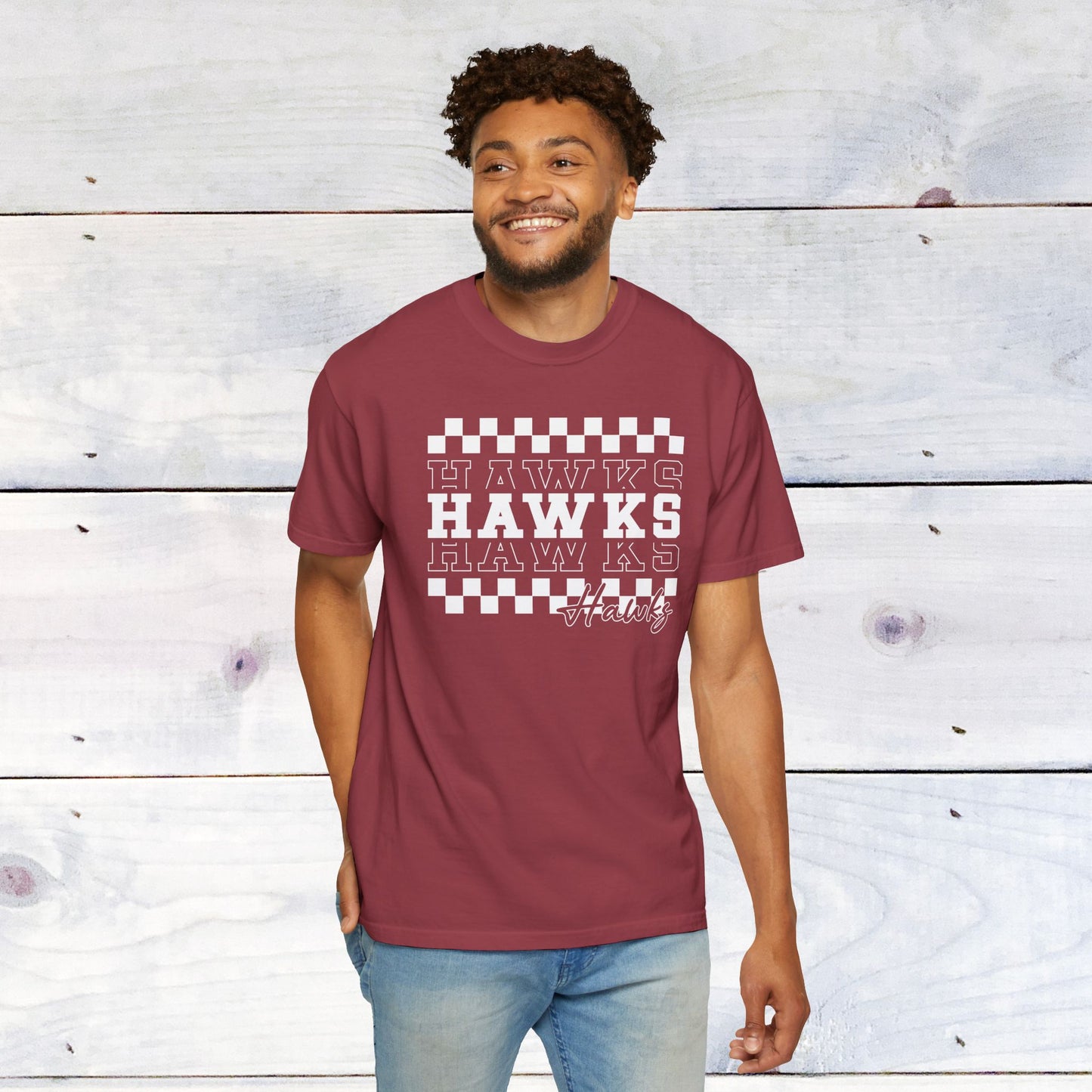 Hawks Check Comfort Colors Unisex Tee