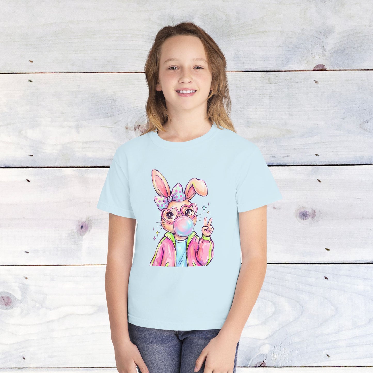Bunny Bubble Spring Comfort Colors Youth Shirt