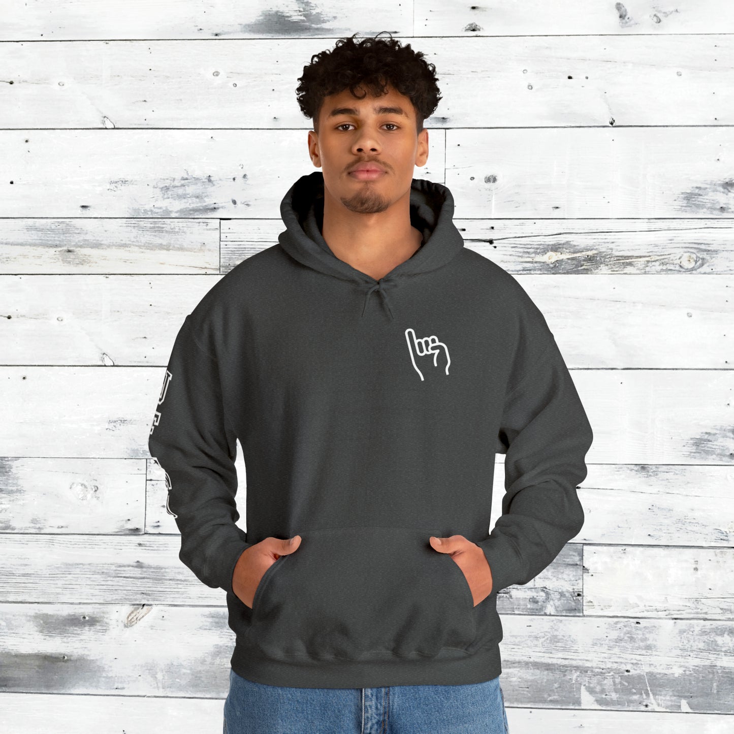 Jackets Stinger Hoodie Front - JFND Sleeve - Old School R back