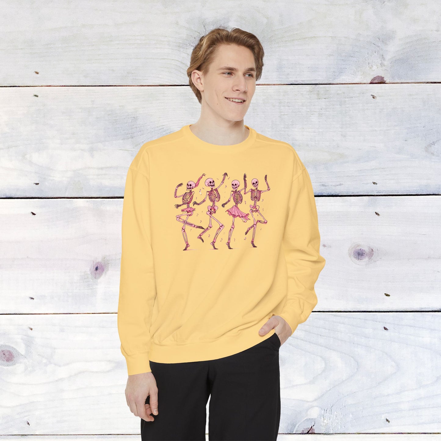 Pink Dancing Skellys Comfort Colors Sweater
