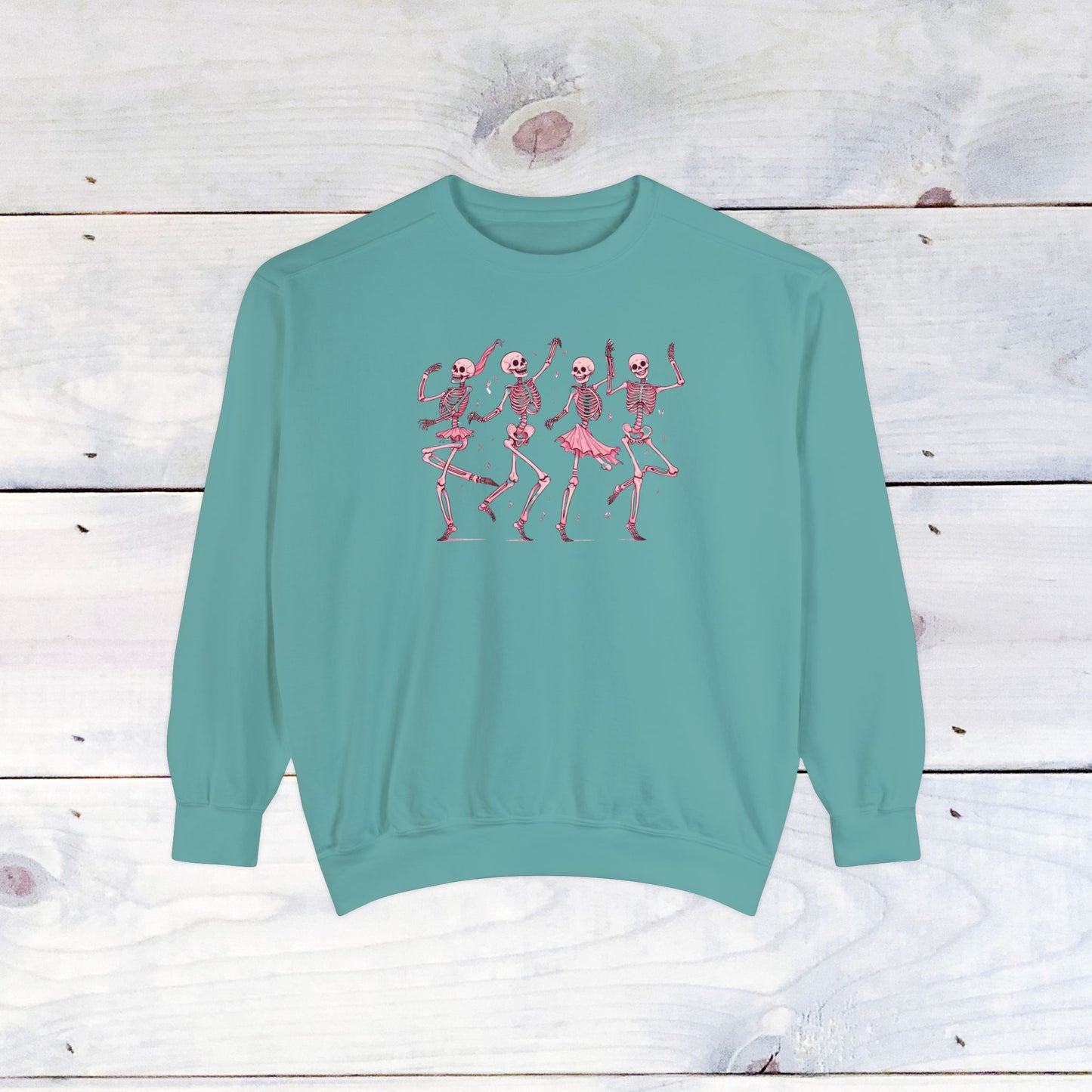 Pink Dancing Skellys Comfort Colors Sweater