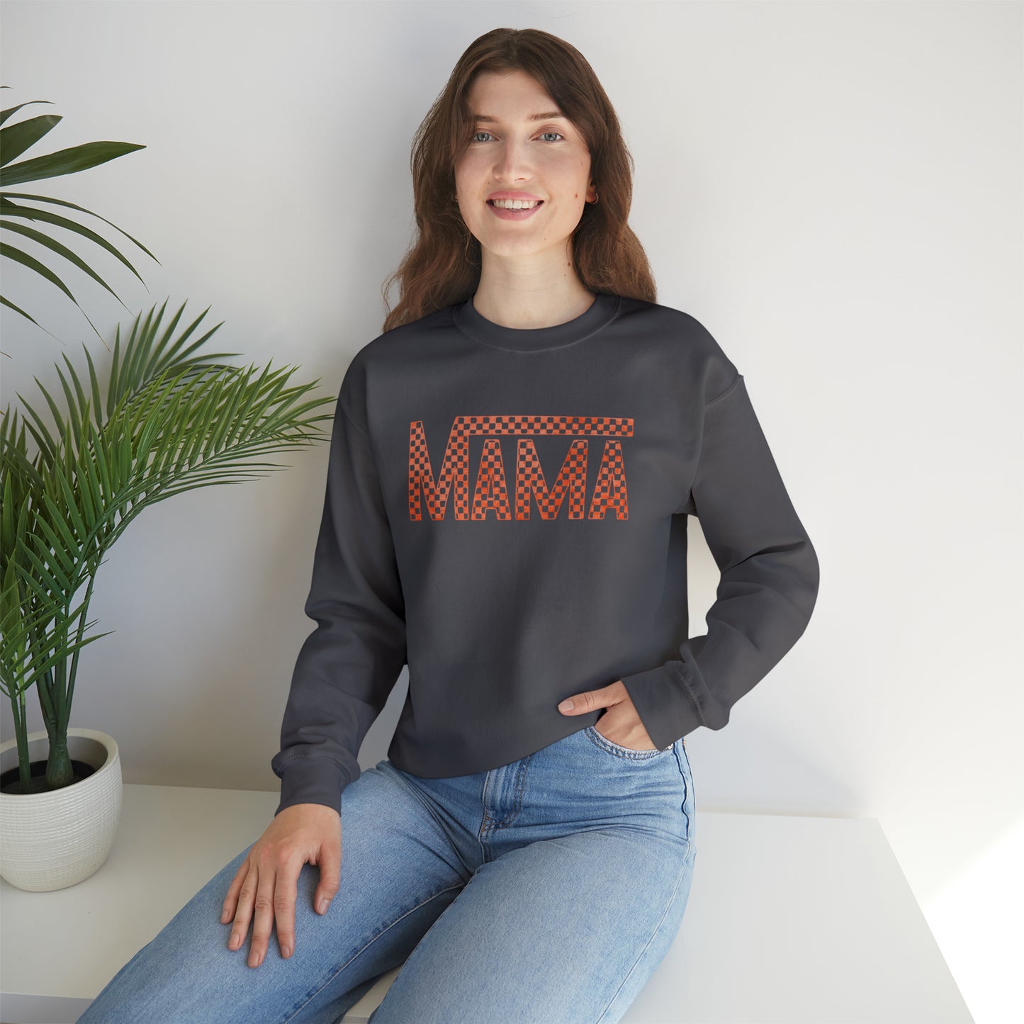 Orange Mama Checkered Sweater