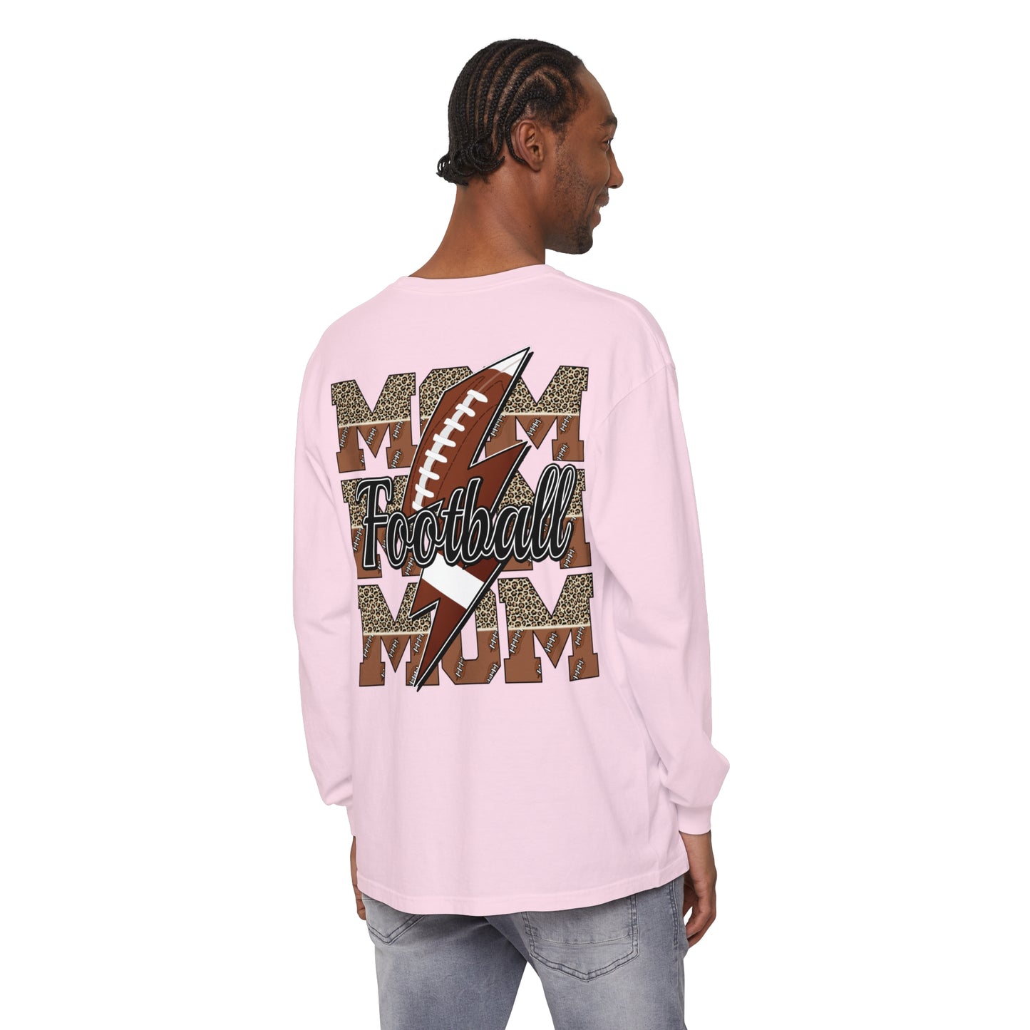 Football Mom Long Sleeve Comfort Colors T Shirt