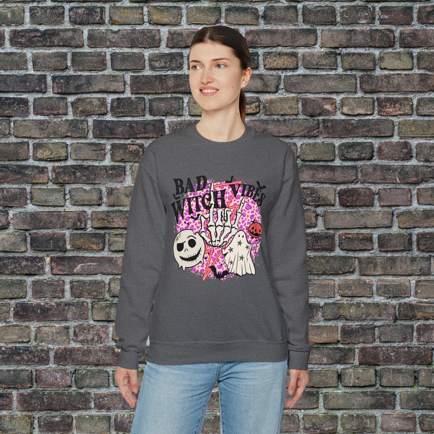 Bad Witch Vibes Front - Unisex Crewneck Sweatshirt