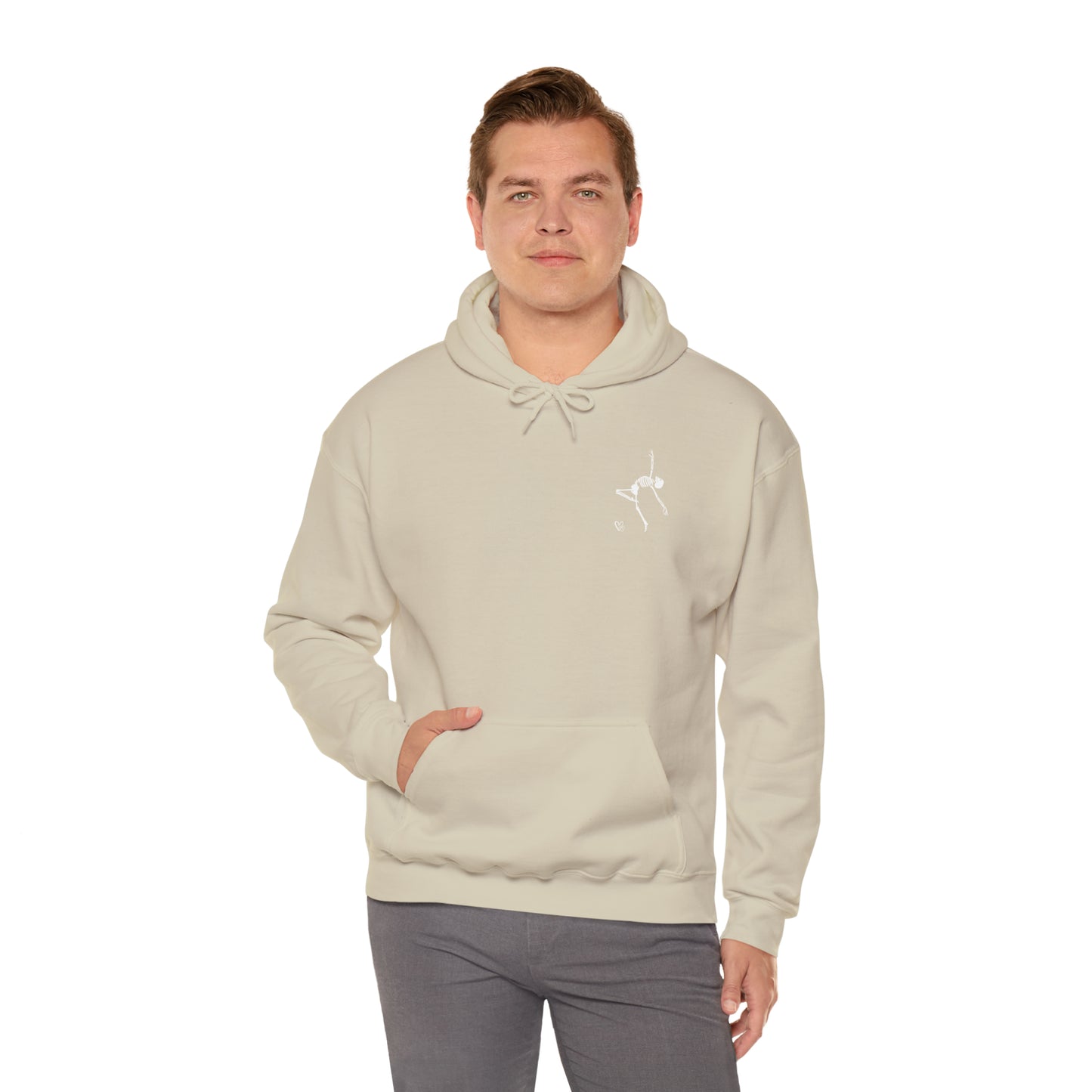 Dancing Skeleton Hoodie- Dancing Skeleton Front- Multi -Dancing Skeleton Back, Mutliple Color Options, Unisex Heavy Blend™ Hooded Sweatshirt