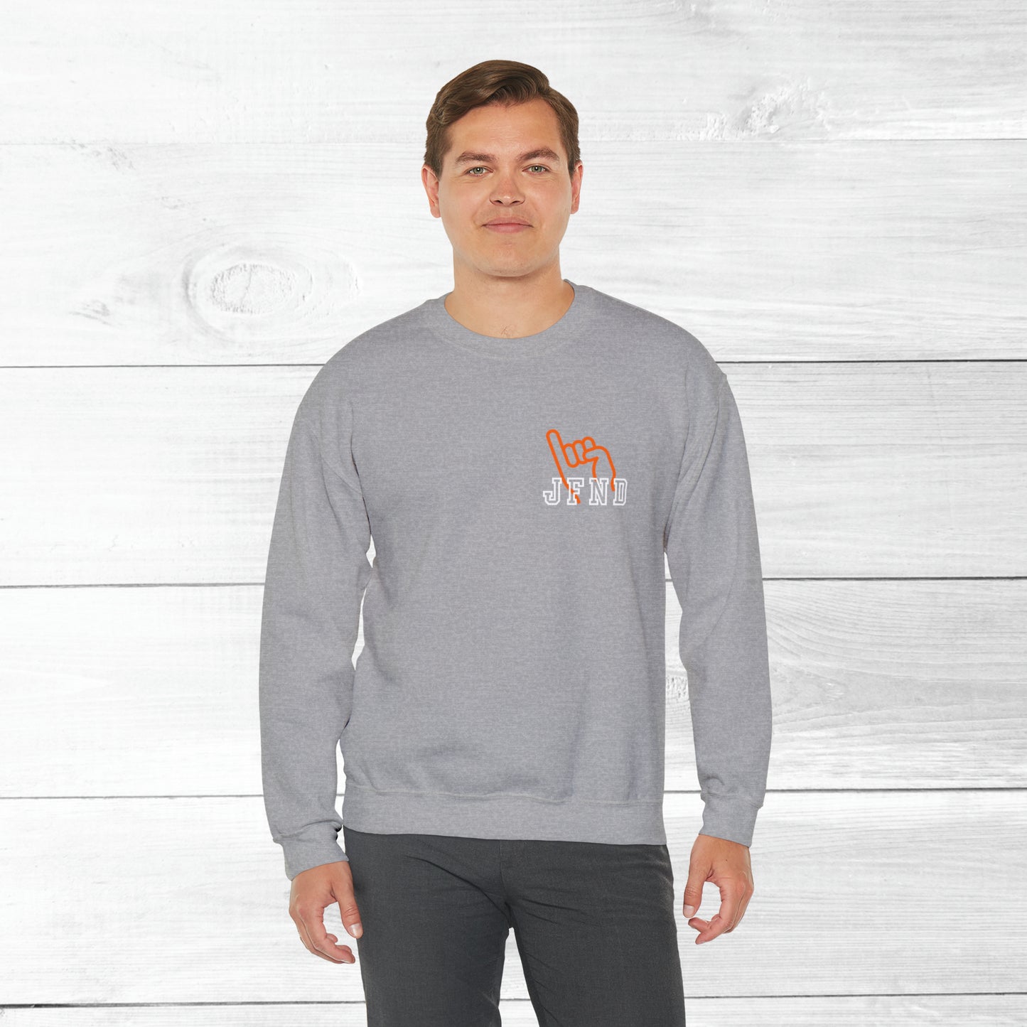JFND front and Yellowjacket back Sweater