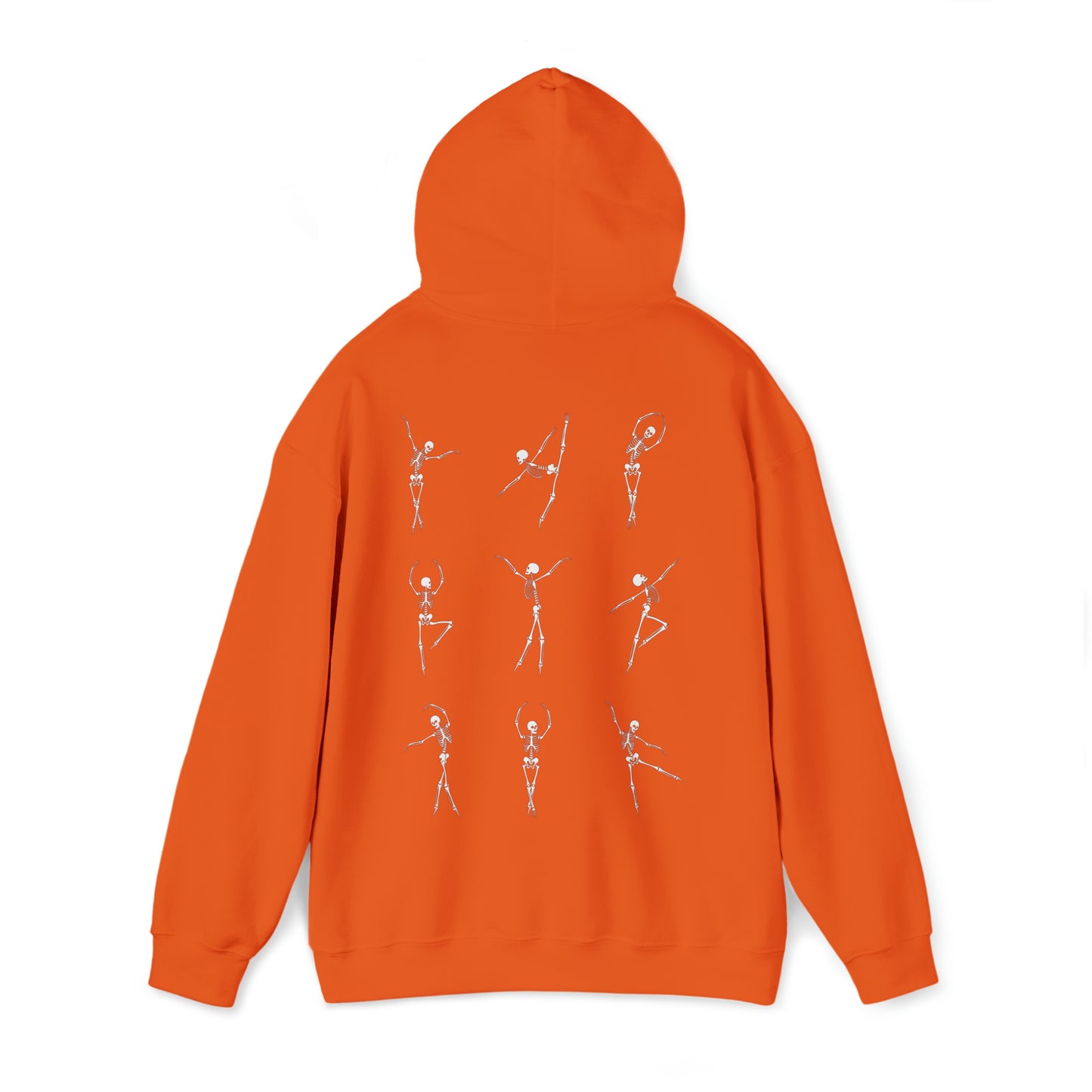 Dancing Skeleton Hoodie- Dancing Skeleton Front- Multi -Dancing Skeleton Back, Mutliple Color Options, Unisex Heavy Blend™ Hooded Sweatshirt