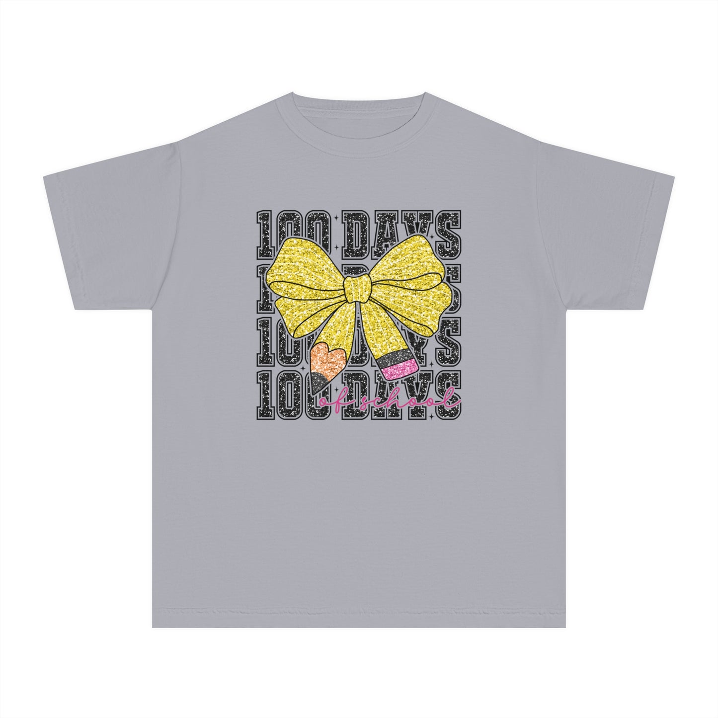 Youth 100 Days Bow Comfort Colors Tee