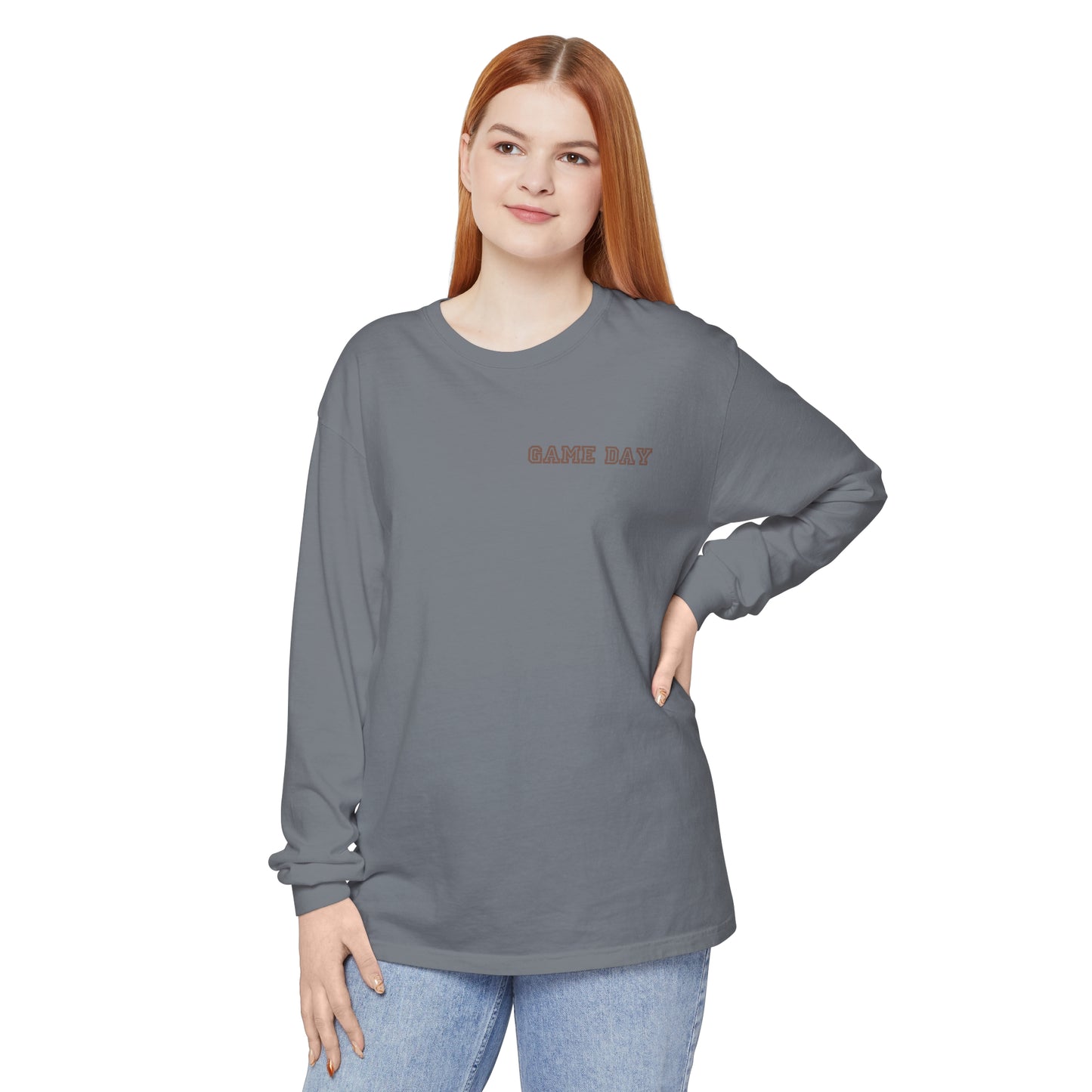 Football Mom Long Sleeve Comfort Colors T Shirt