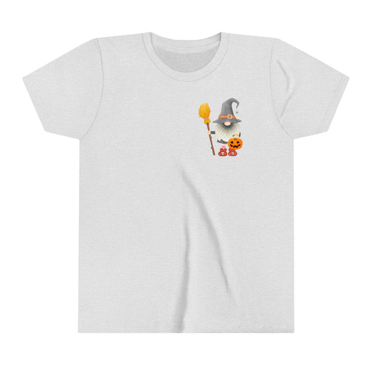 Witch Gnome - with Pumpkin Trick or Treat Pale - Youth Short Sleeve Tee