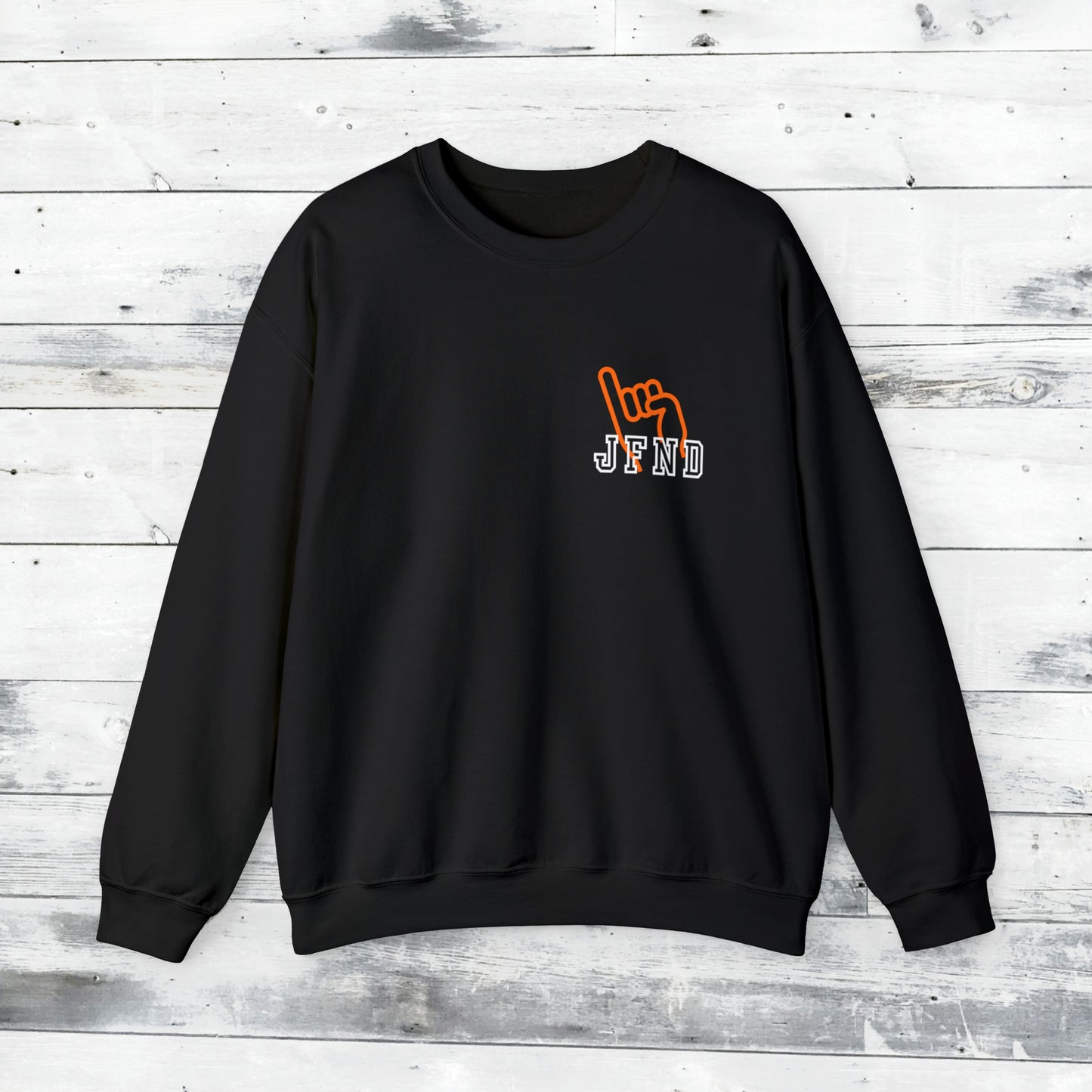 JFND front and Yellowjacket back Sweater