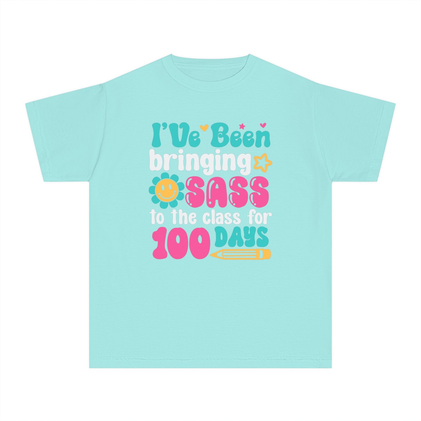 Youth Bringing the Sass 100 days of Class Comfort Colors Tee
