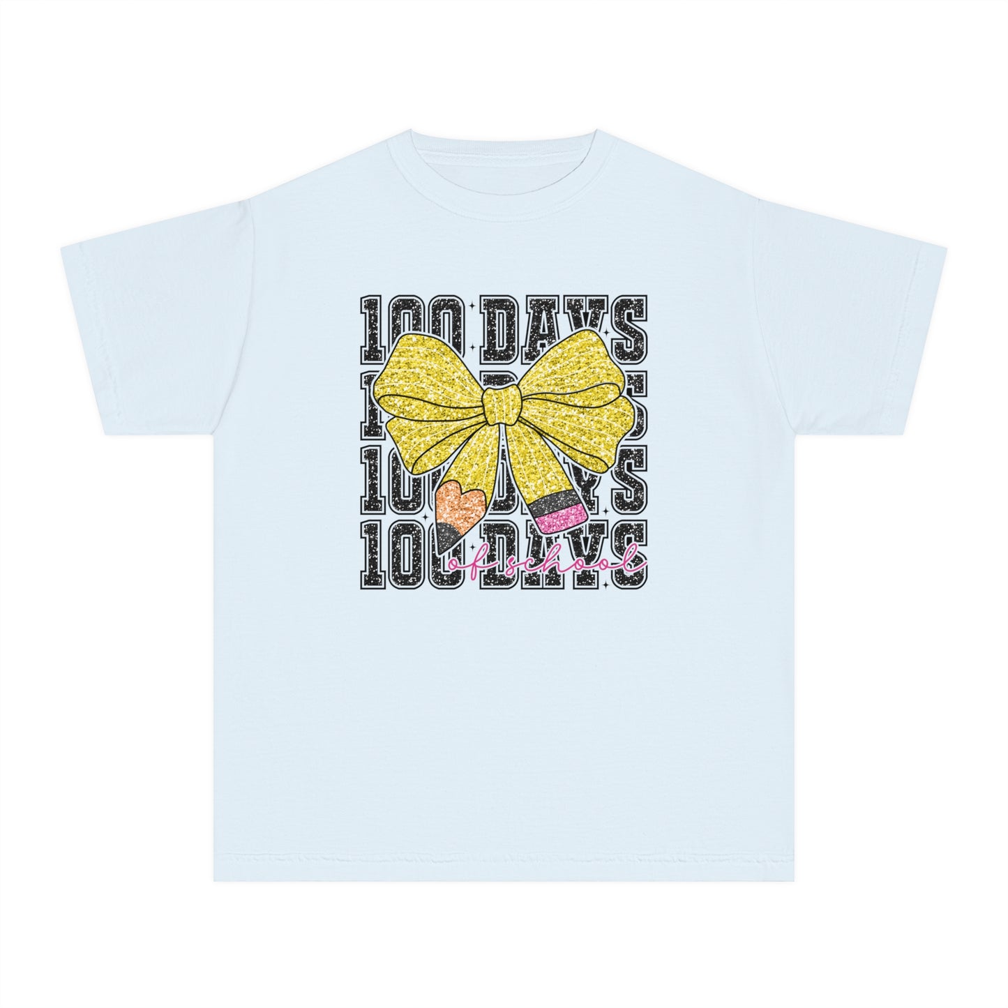 Youth 100 Days Bow Comfort Colors Tee