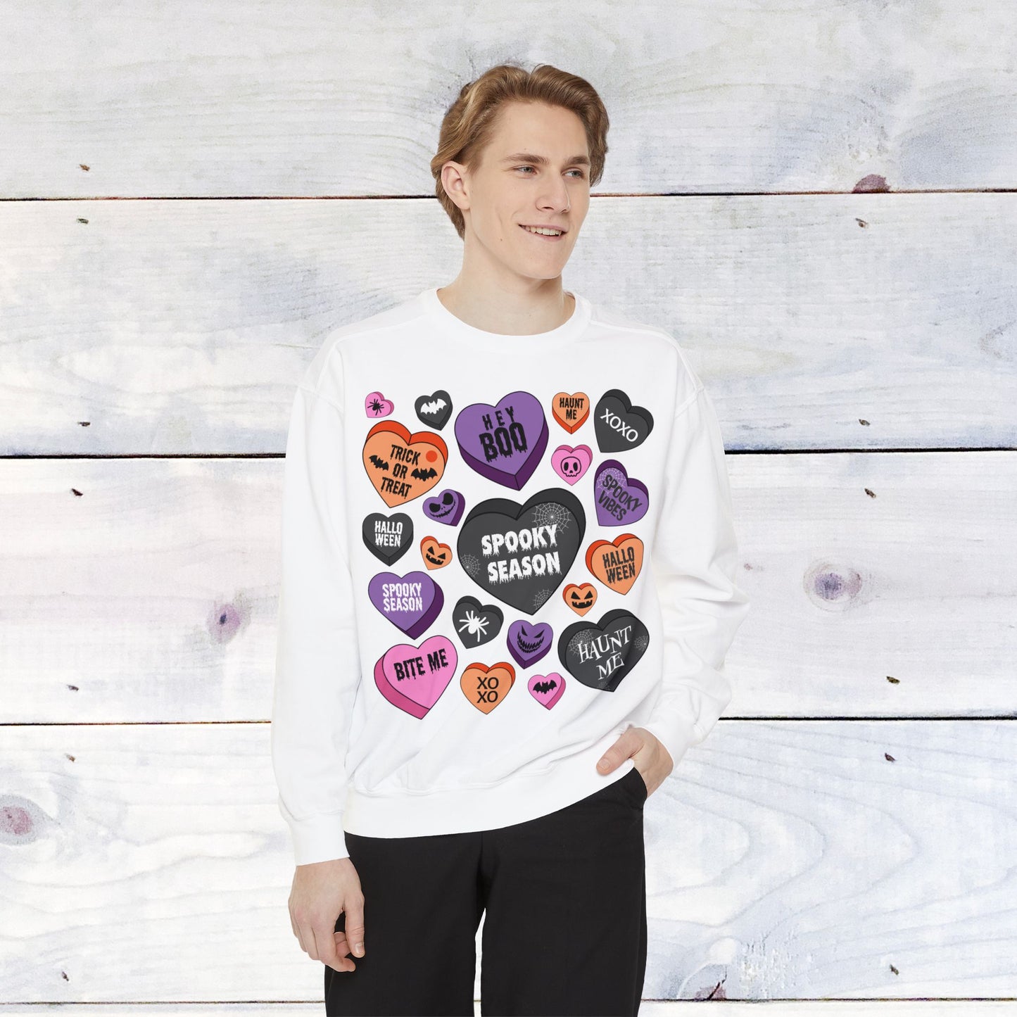 Halloween Conversation Hearts - Comfort Colors Sweater
