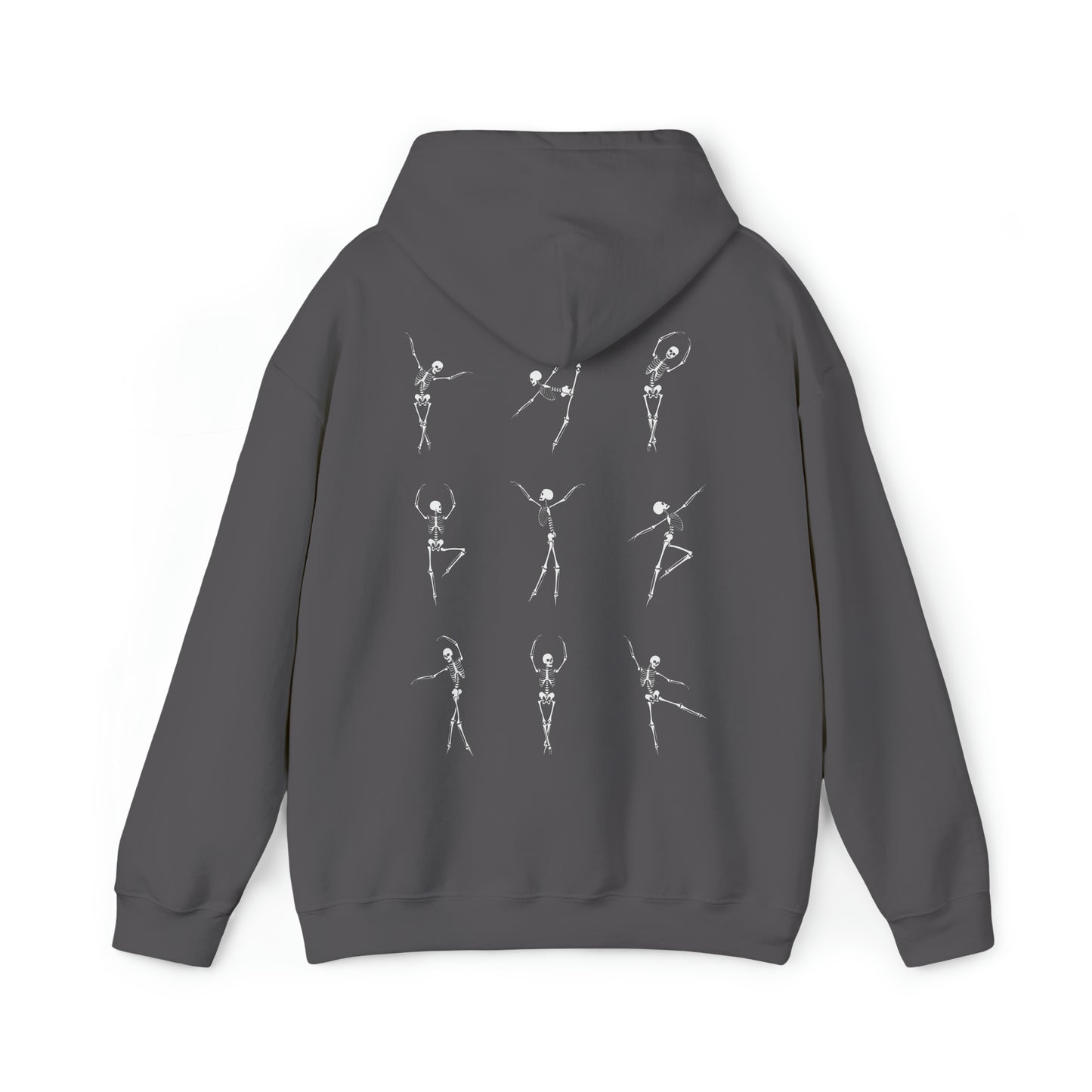 Dancing Skeleton Hoodie- Dancing Skeleton Front- Multi -Dancing Skeleton Back, Mutliple Color Options, Unisex Heavy Blend™ Hooded Sweatshirt