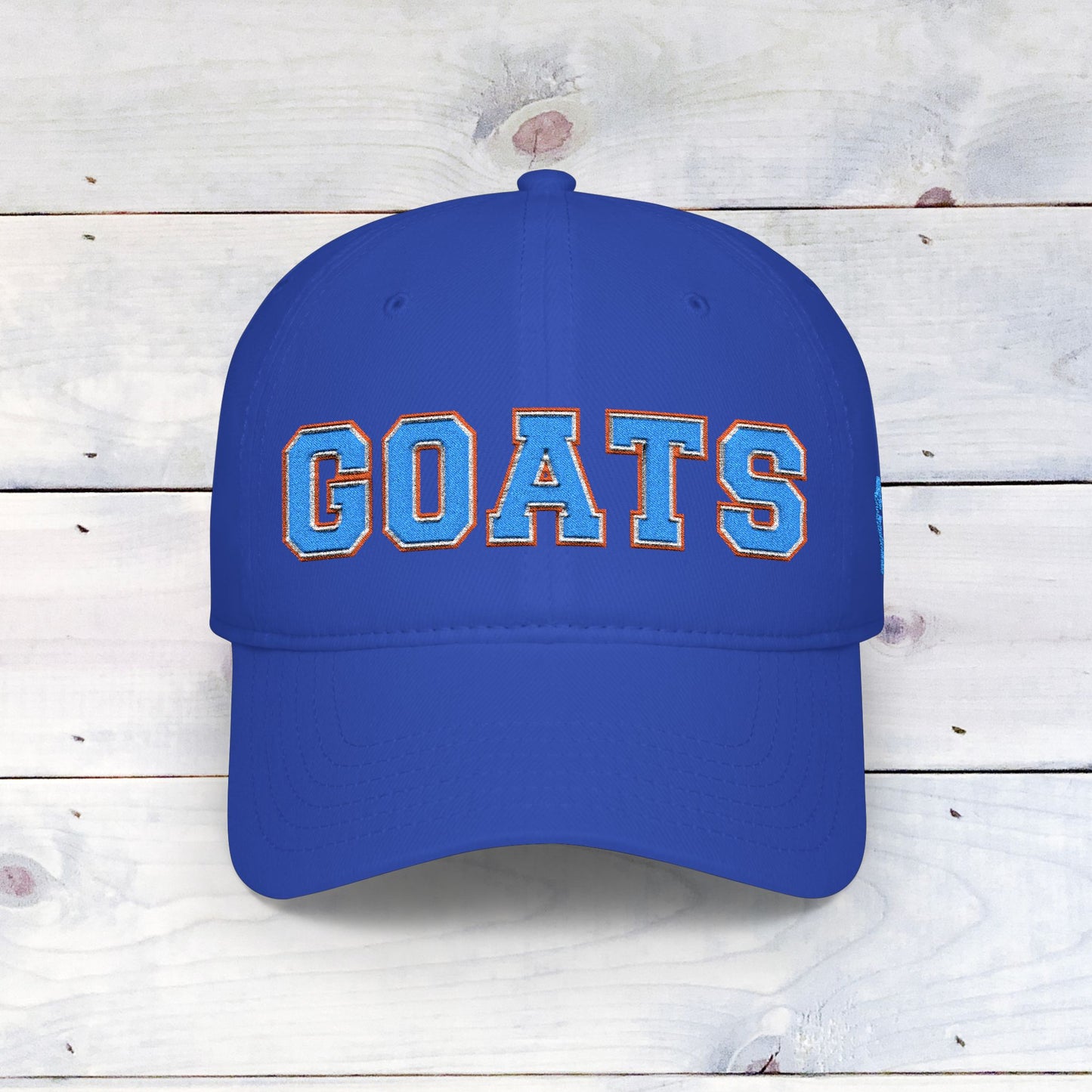 GOATS Embroidered Baseball Cap — Vintage Chenille Team Letterman Hat