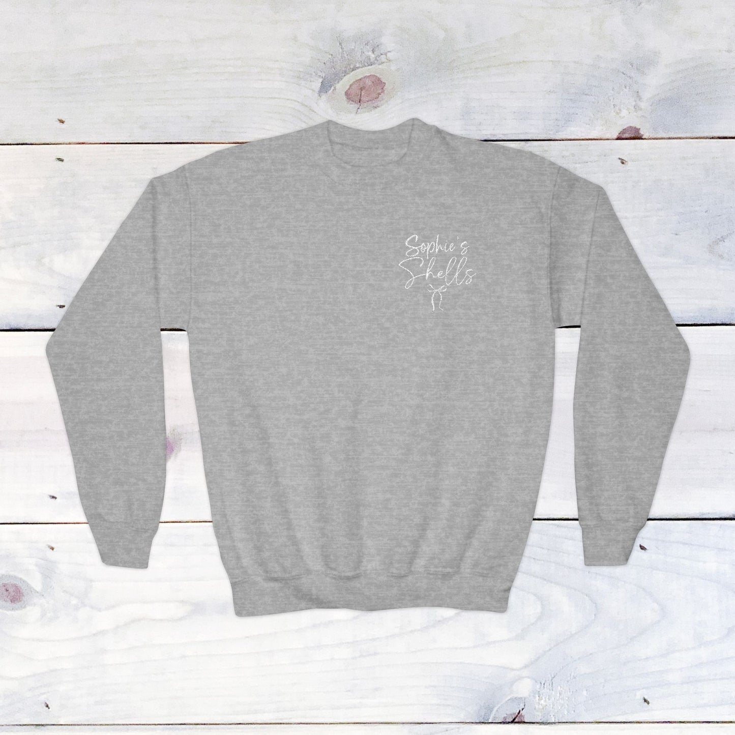 Custom Sophie's Shells Youth Crewneck Sweatshirt - Embrodiery