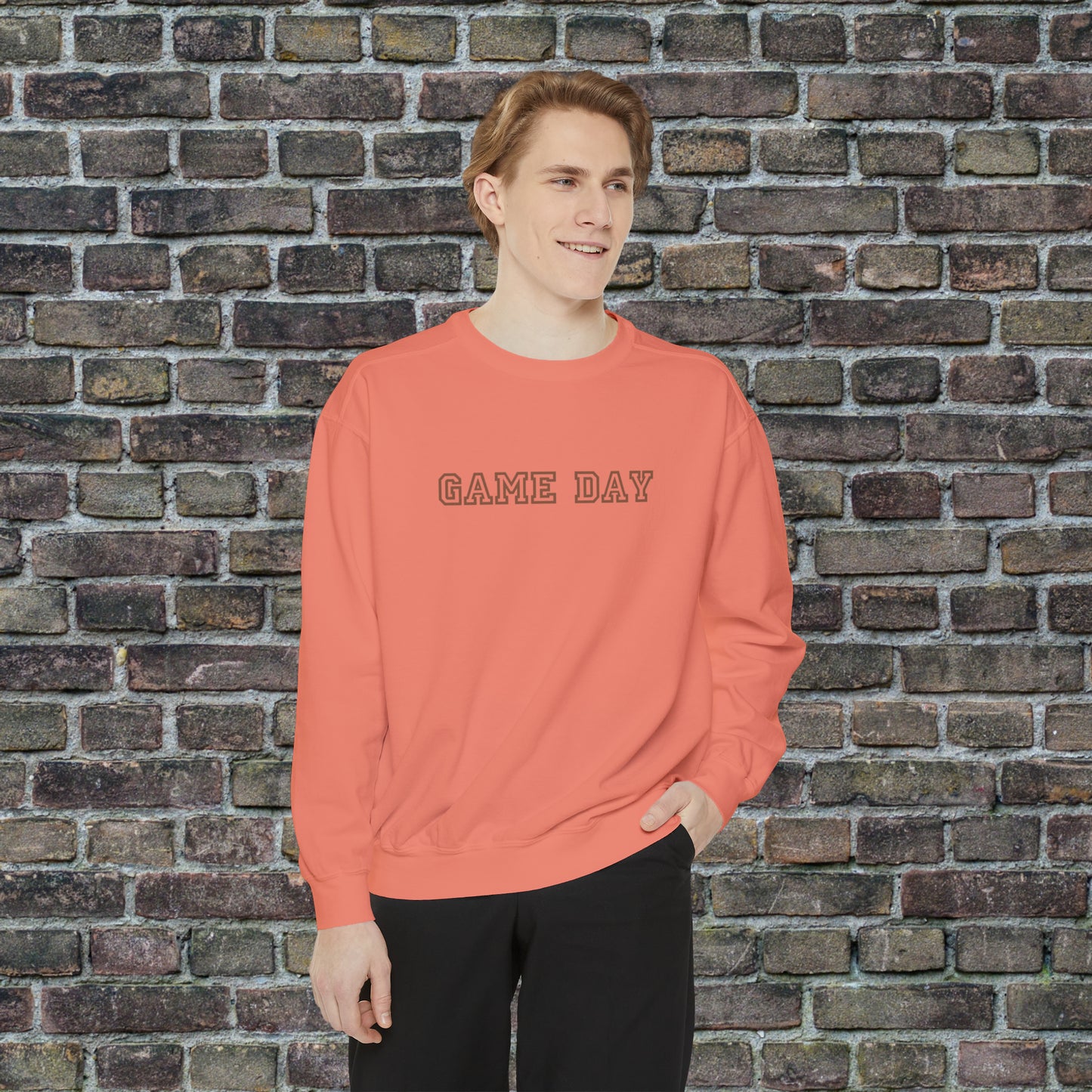 Game Day Comfort Colors Sweater - Brown Text