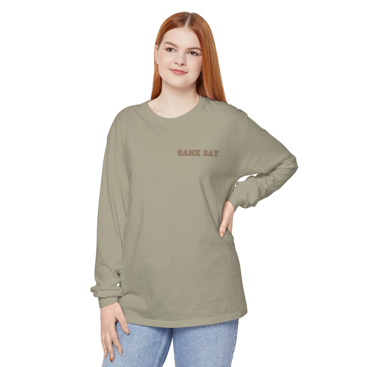 Football Mom Long Sleeve Comfort Colors T Shirt
