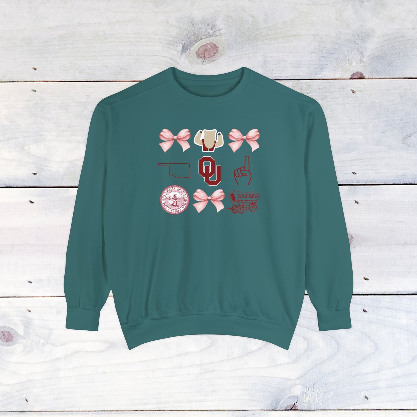 Oklahoma Sooners Bow Comfort Colors Sweater