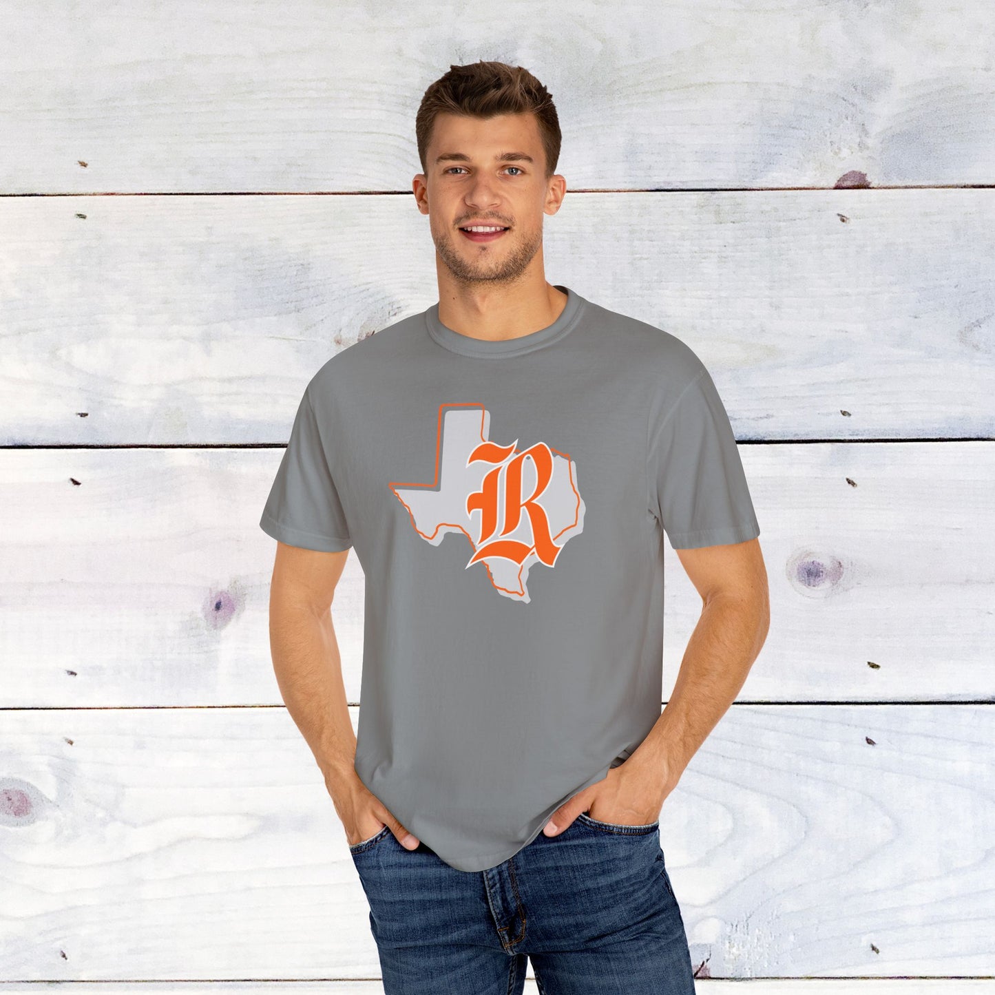 Rockwall Texas Unisex Comfort Colors T-Shirt - Orange Outline
