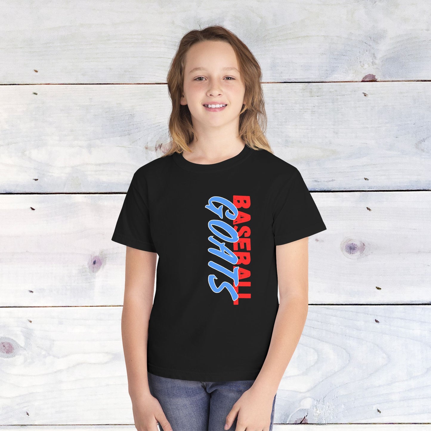 Youth GOATS Baseball Drip Tee -Comfort Colors