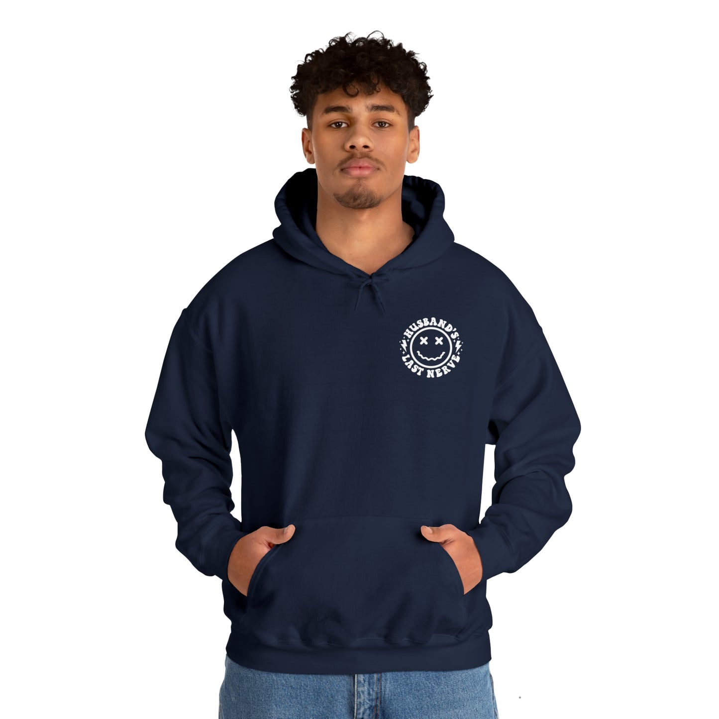 Husband's Last Nerve Hoodie - White Text