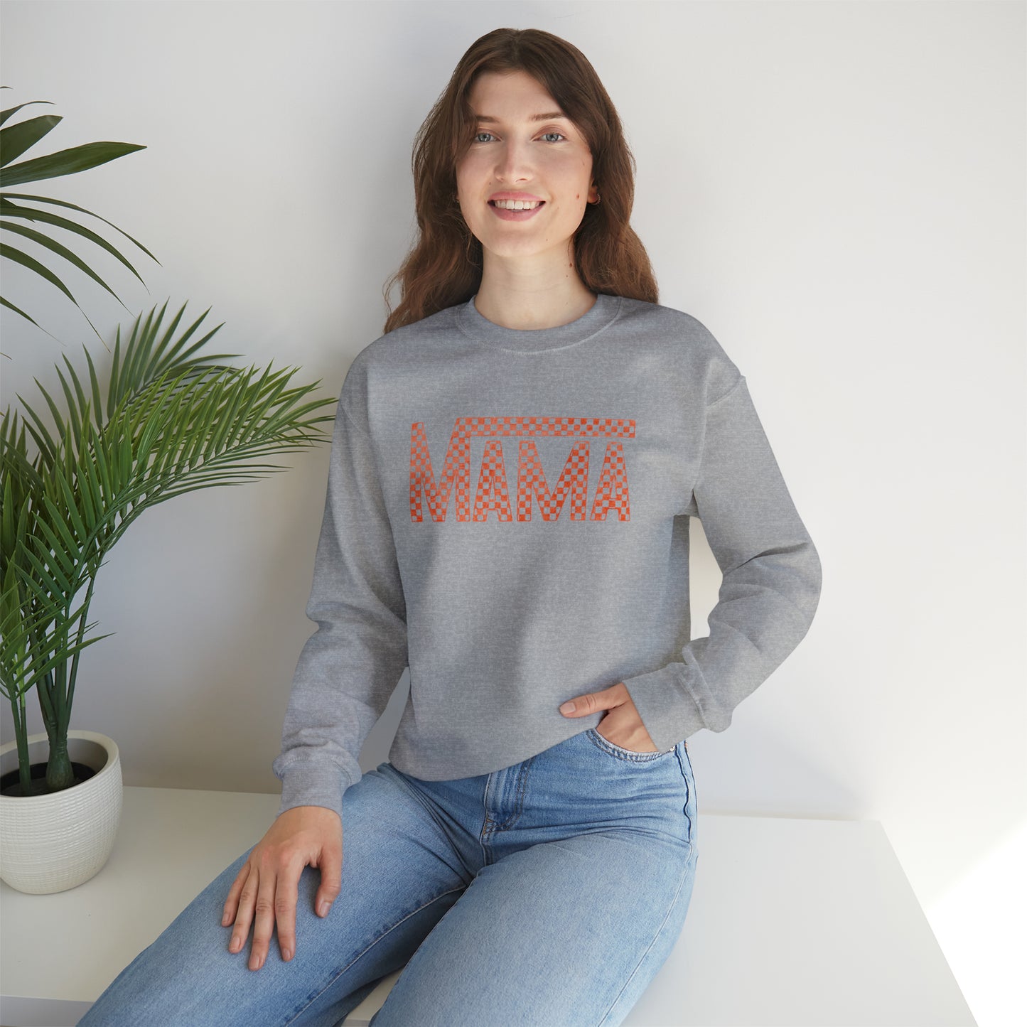 Orange Mama Checkered Sweater