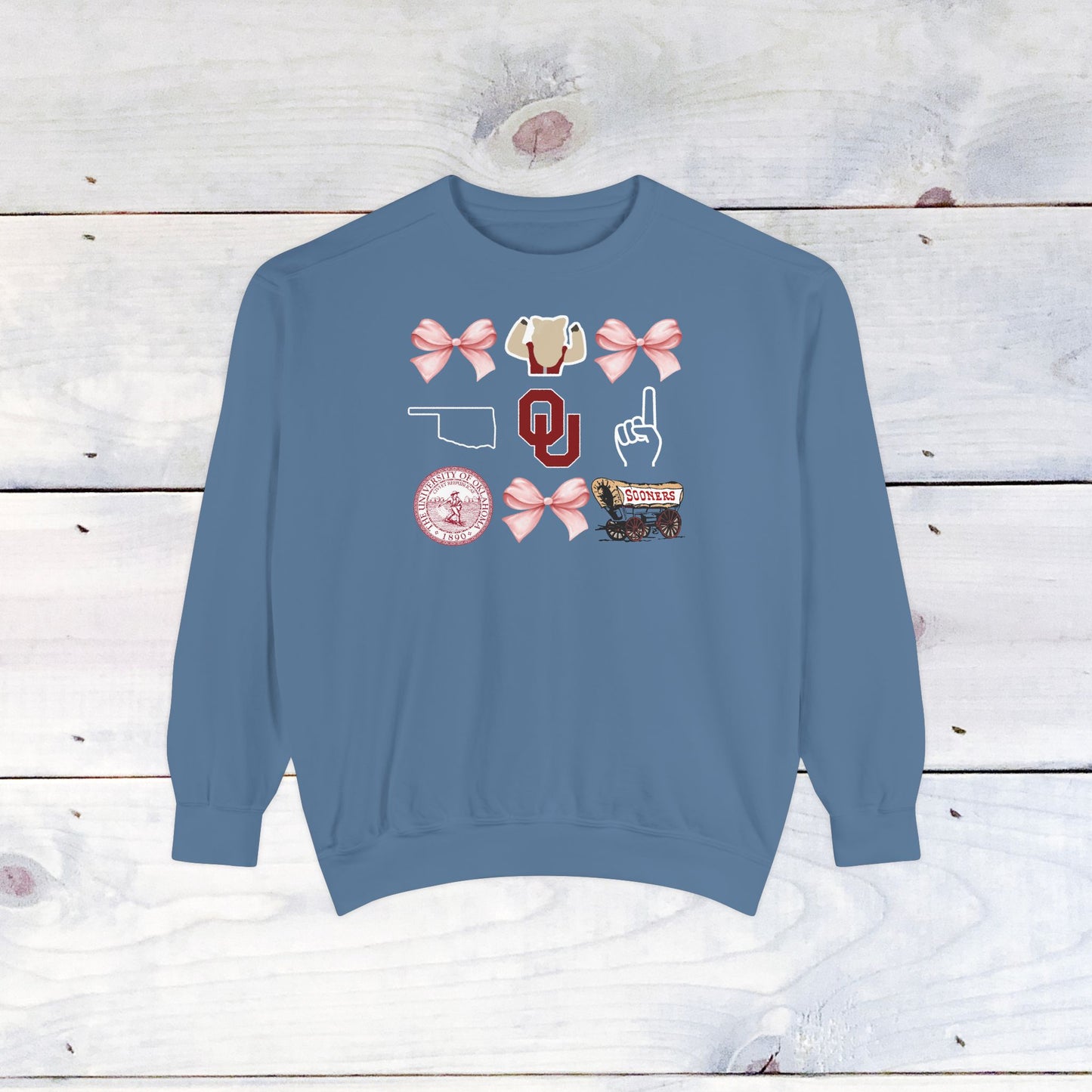 Oklahoma Sooners Bow Comfort Colors Sweater - Dark