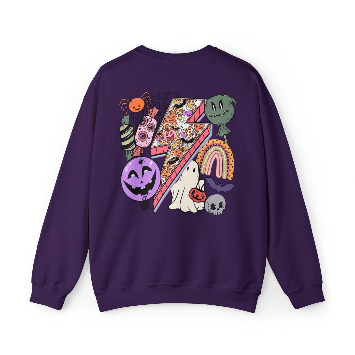 Halloween - Franken Smile Front, Halloween Bolt Back - Sweater / Pullover