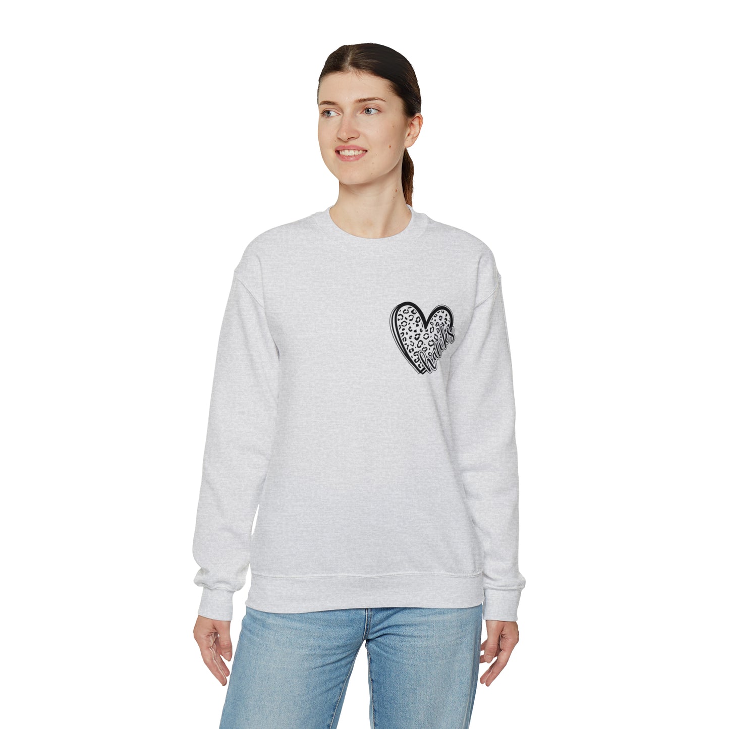 Hawks Heart Front, Glitz Cheer Mom back - Sweater
