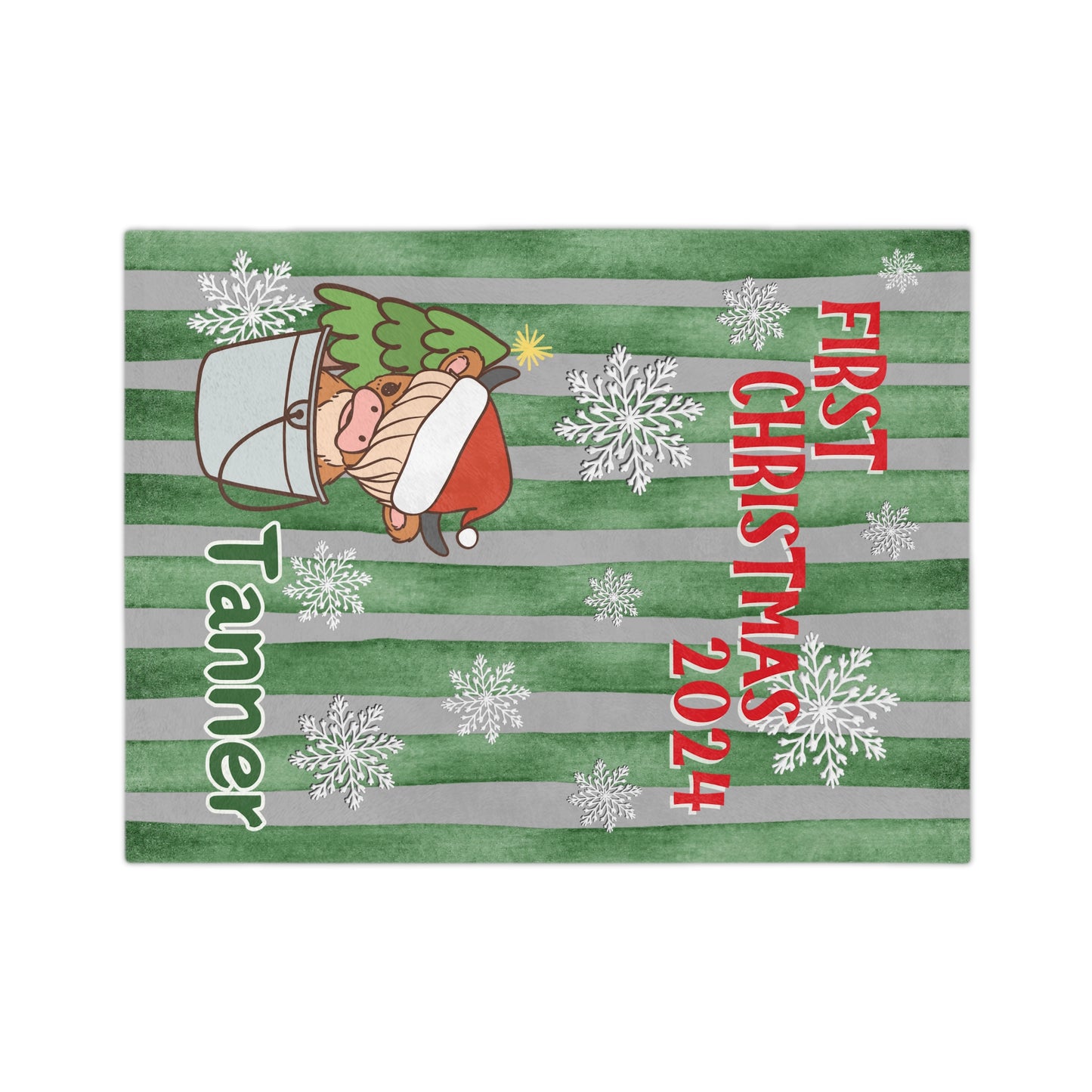 Custom First Christmas Baby Blanket