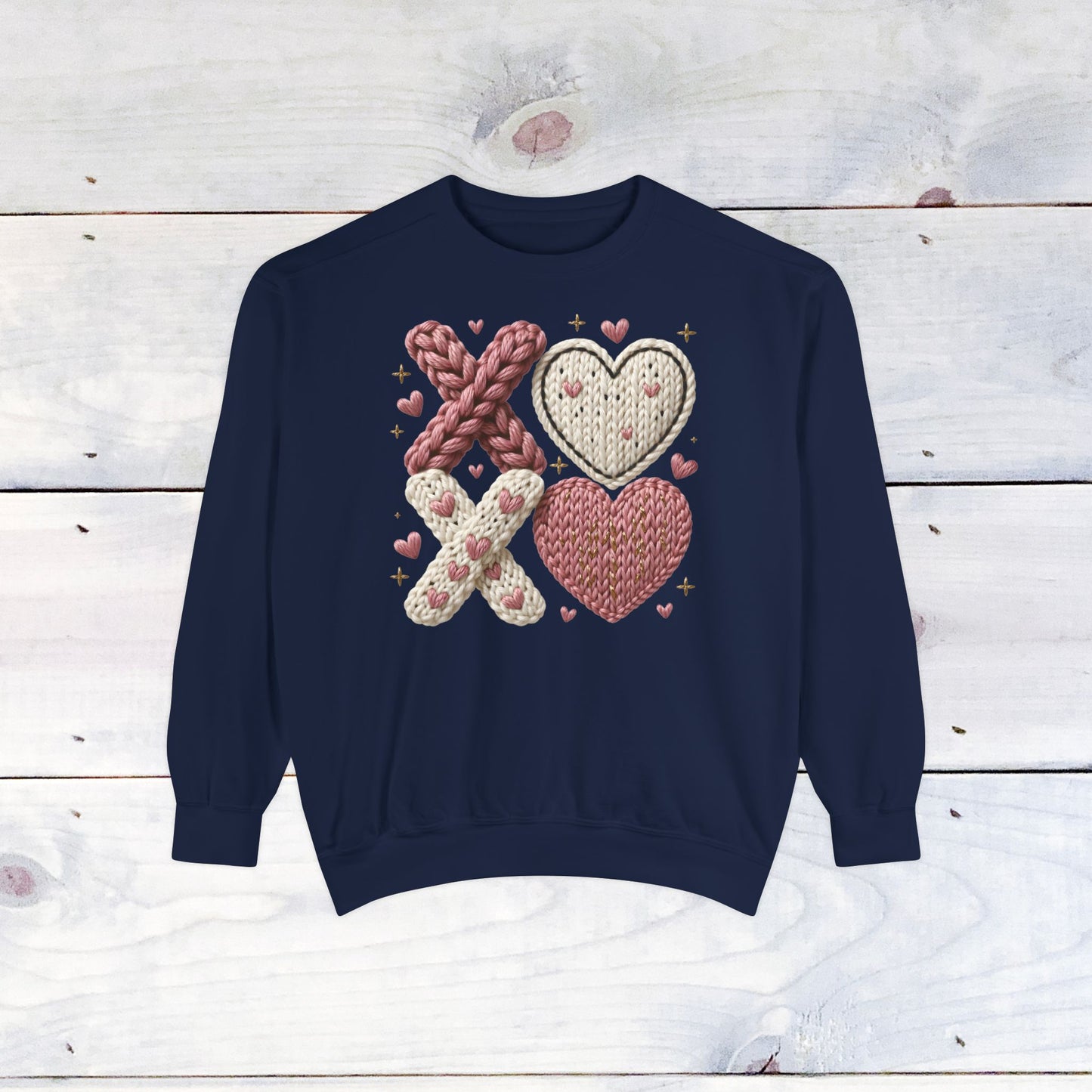 XOXO Yarn Heart Comfort Color Sweatshirt