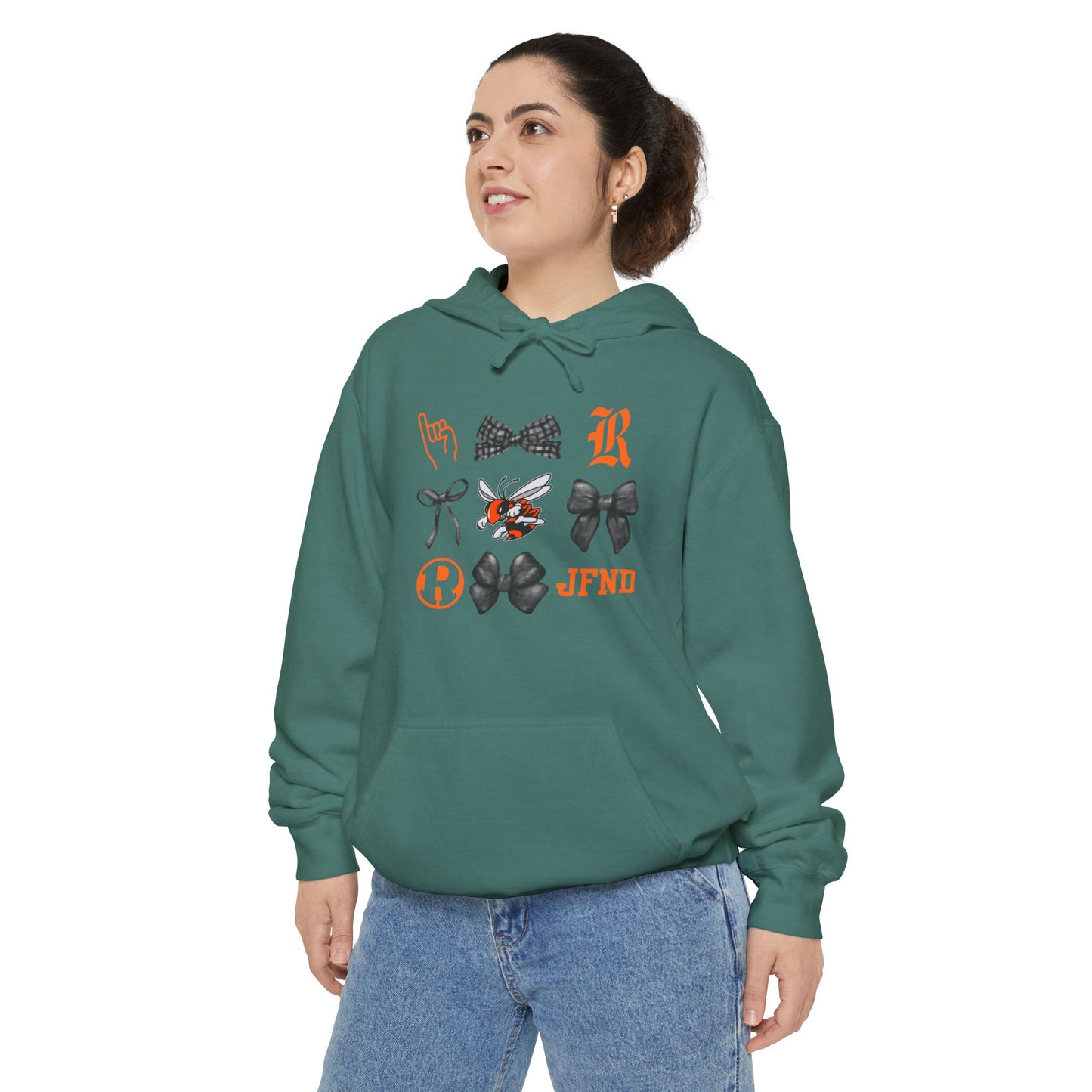 Jackets Faves & Bow Comfort Color Bow Hoodie