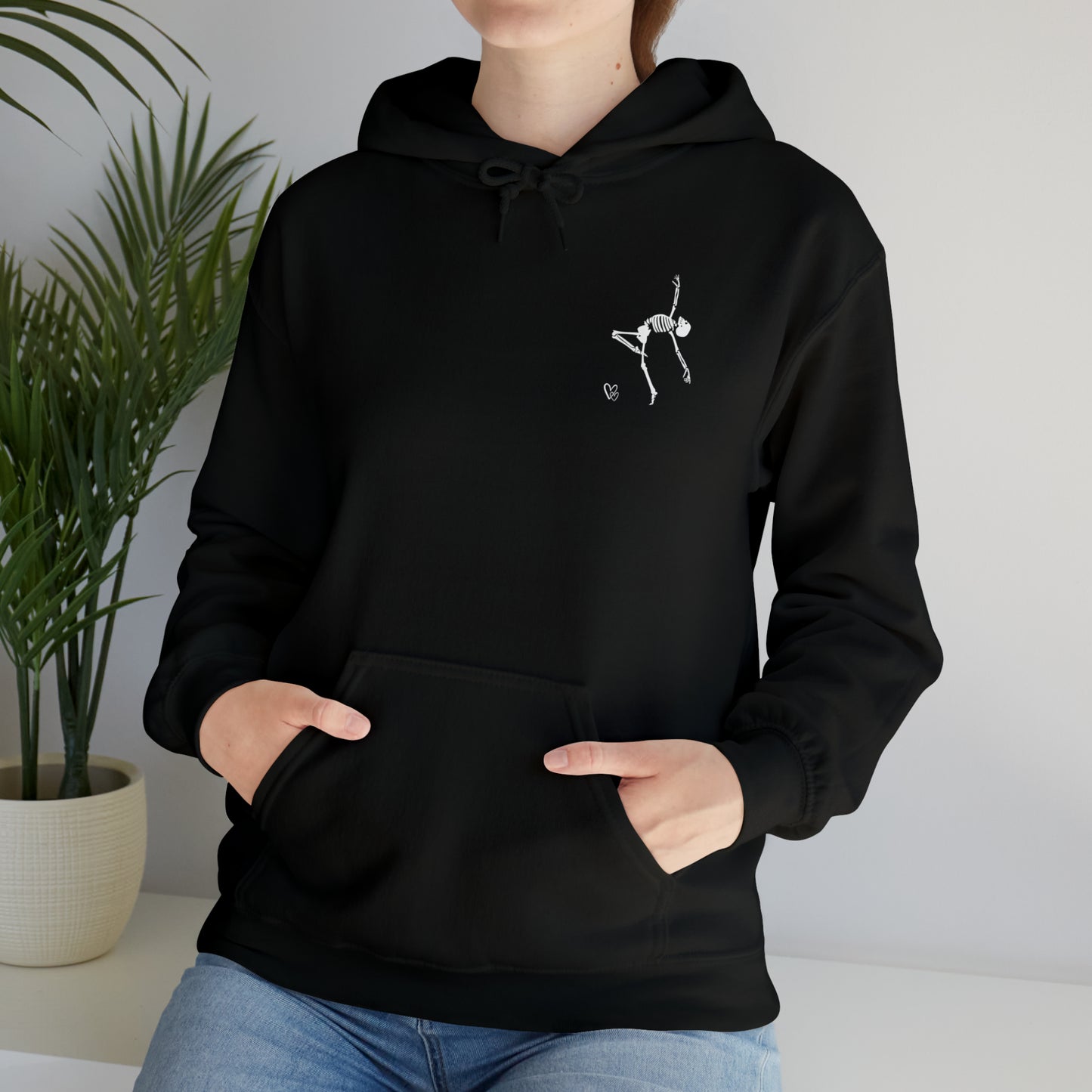 Dancing Skeleton Hoodie- Dancing Skeleton Front- Multi -Dancing Skeleton Back, Mutliple Color Options, Unisex Heavy Blend™ Hooded Sweatshirt
