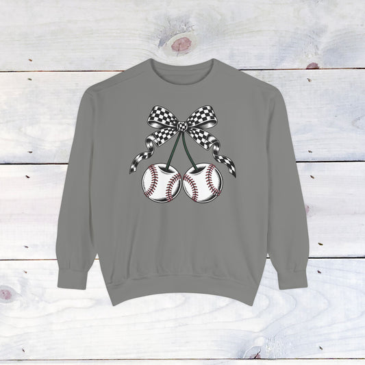 Baseball Cherries Comfort Color Sweatshirt