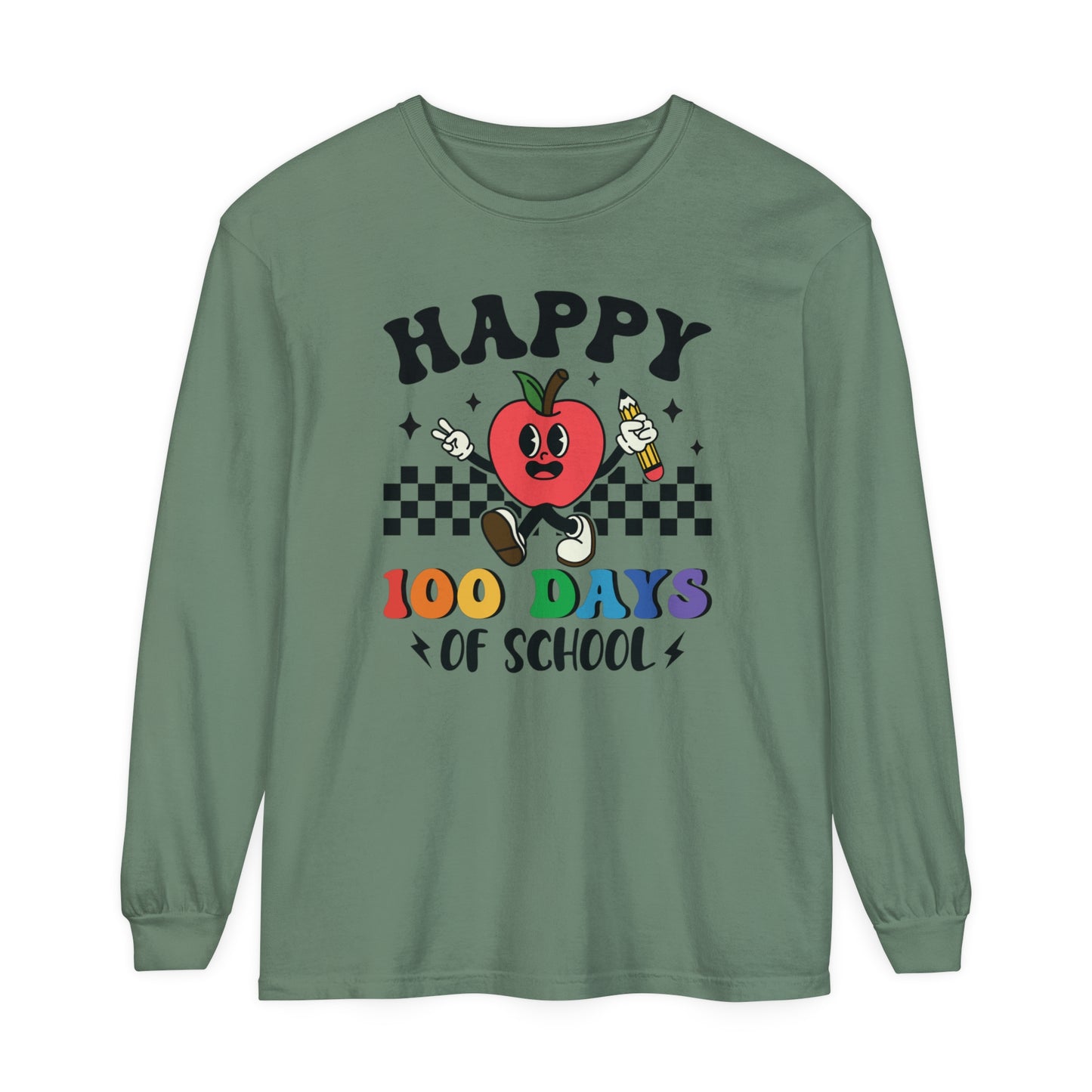 Happy 100 Days Comfort Colors Long Sleeve T-Shirt